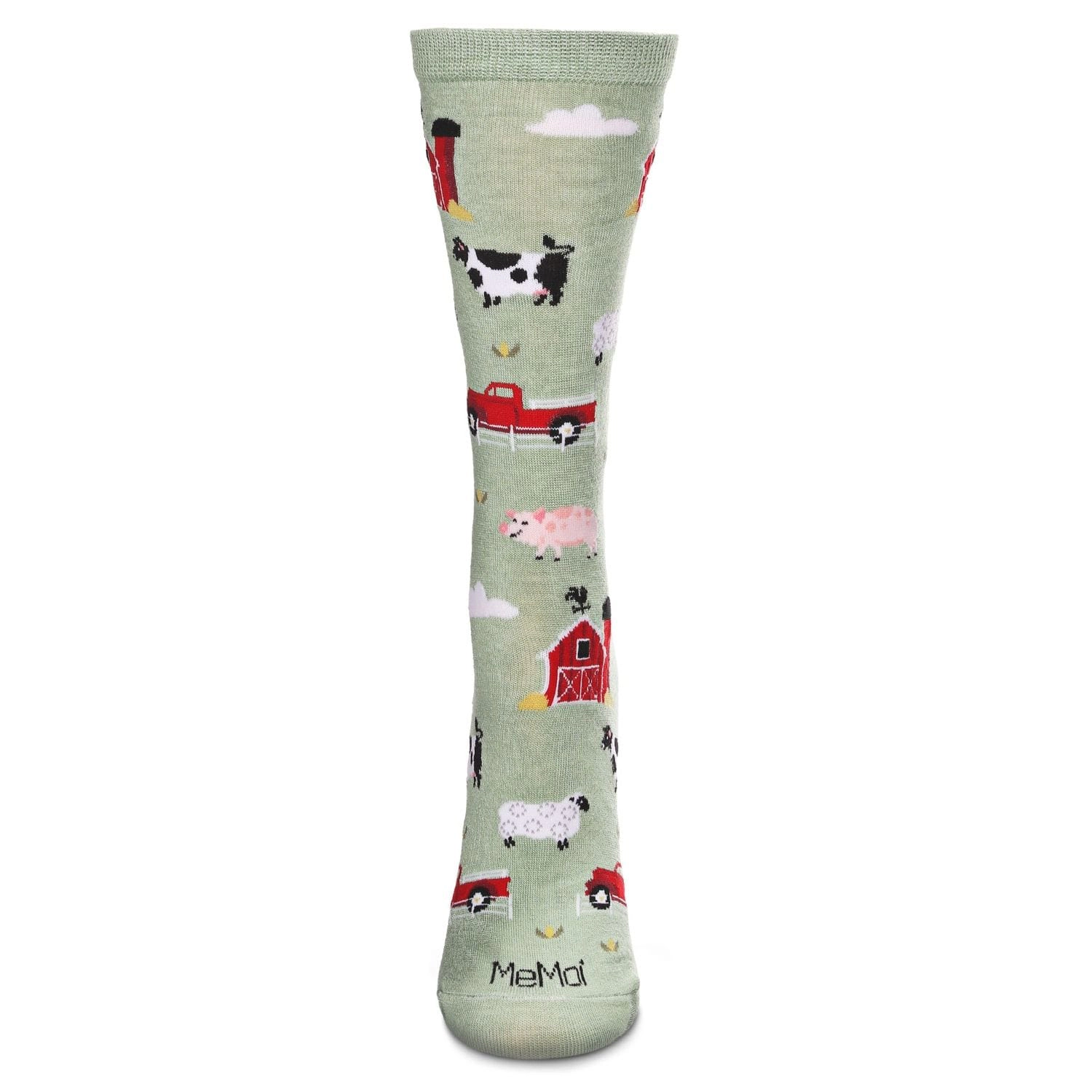 MeMoi Farm Fun Bamboo Blend Crew Socks