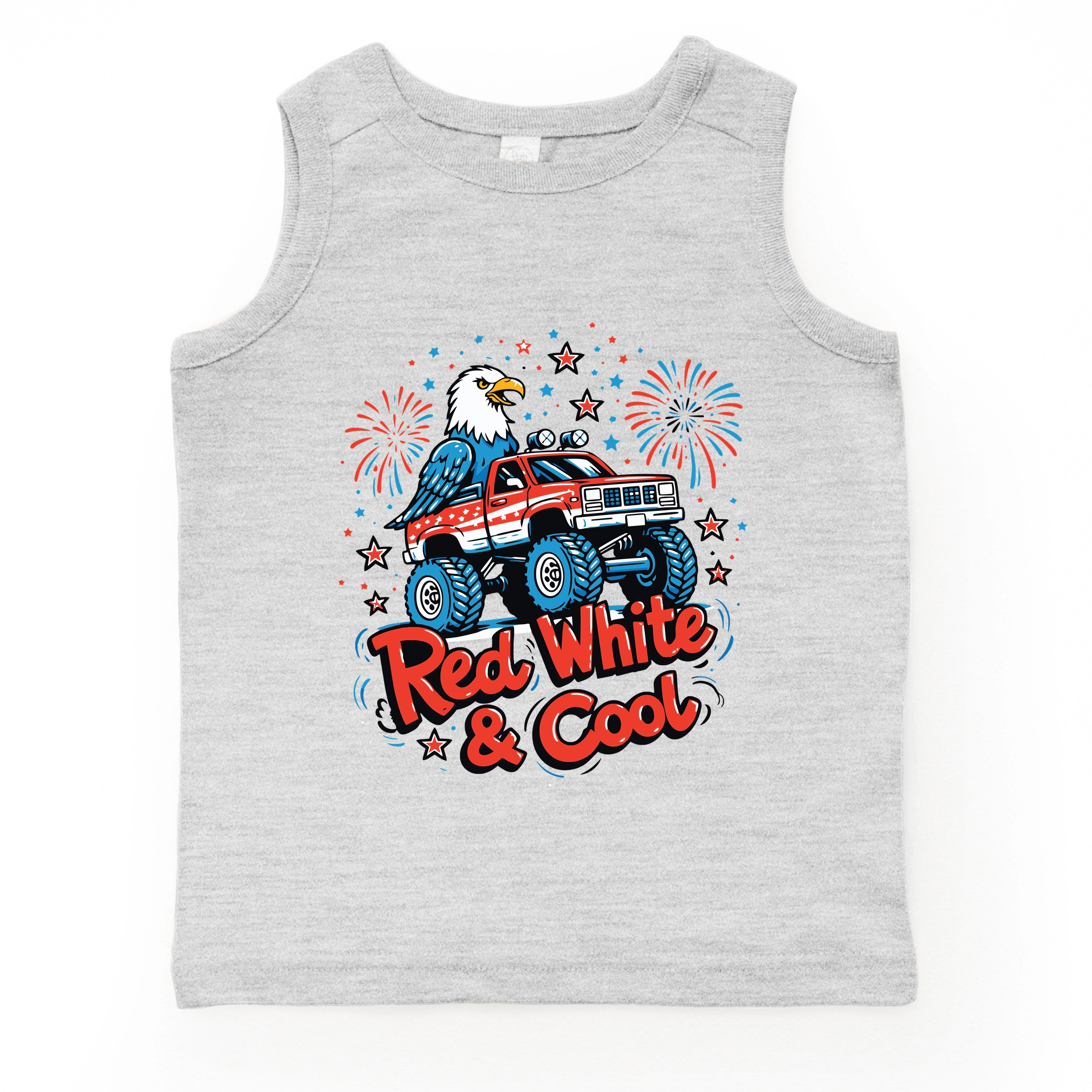 The Juniper Shop - Red, White & Cool Truck Eagle Youth Tank Top