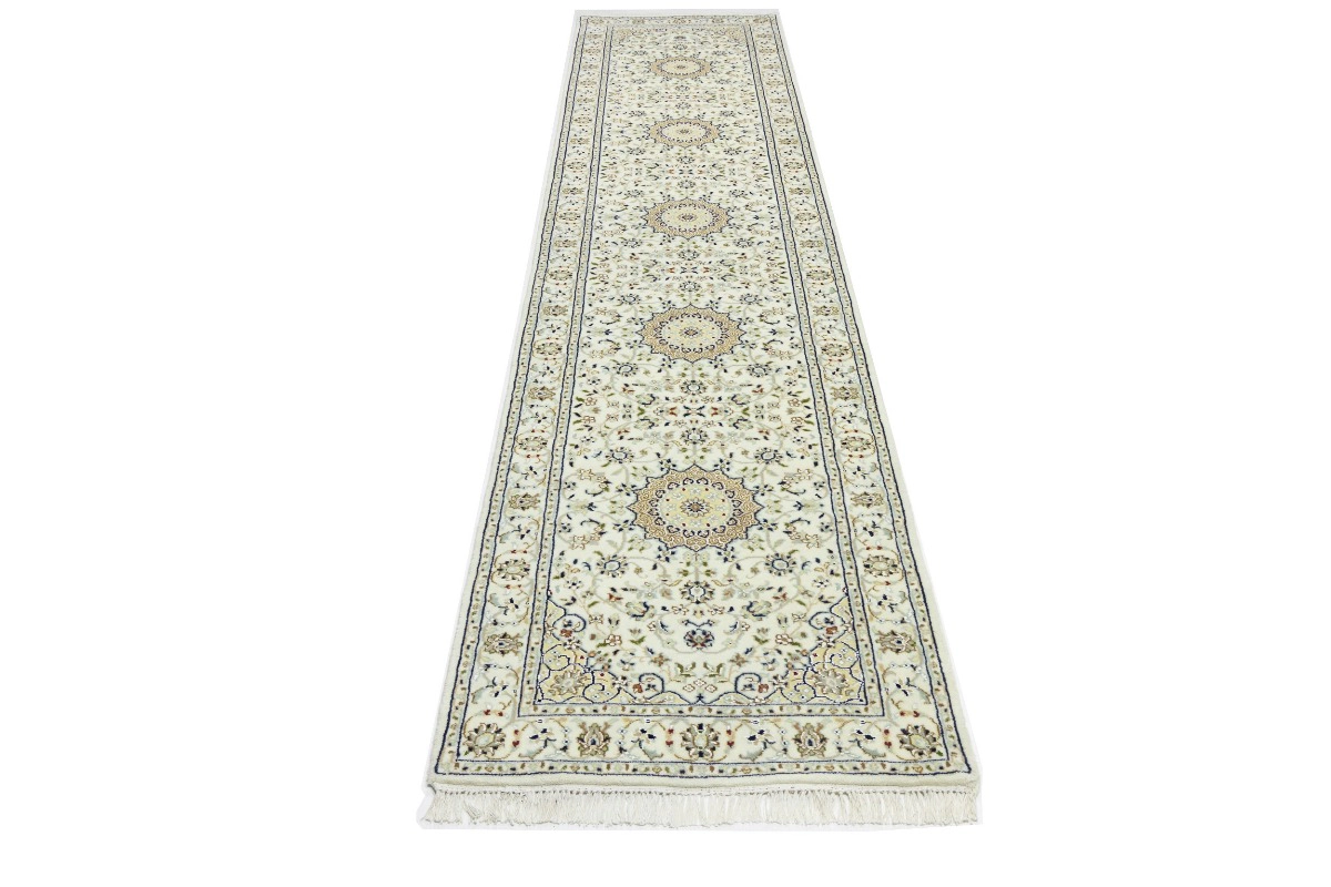 Magic Rugs 2'10 x 12'6 Hand Knotted Floral Indo-Nain Wool Runner Rug