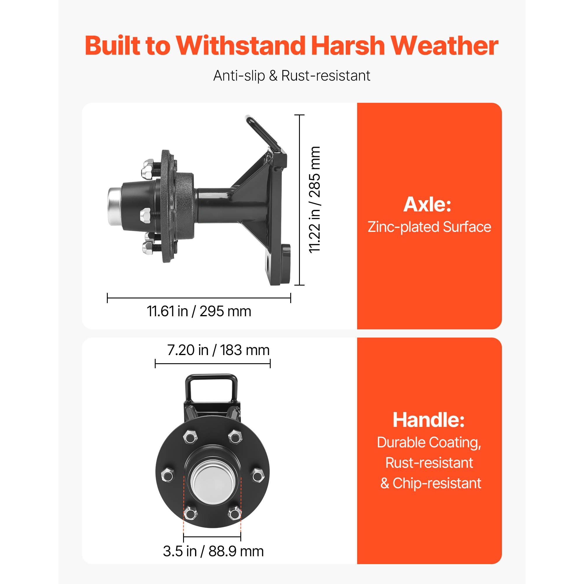HONGGE Heavy Duty Shipping Container Wheels Kit with Ratchet Tie Down Axle Moves 20 ft