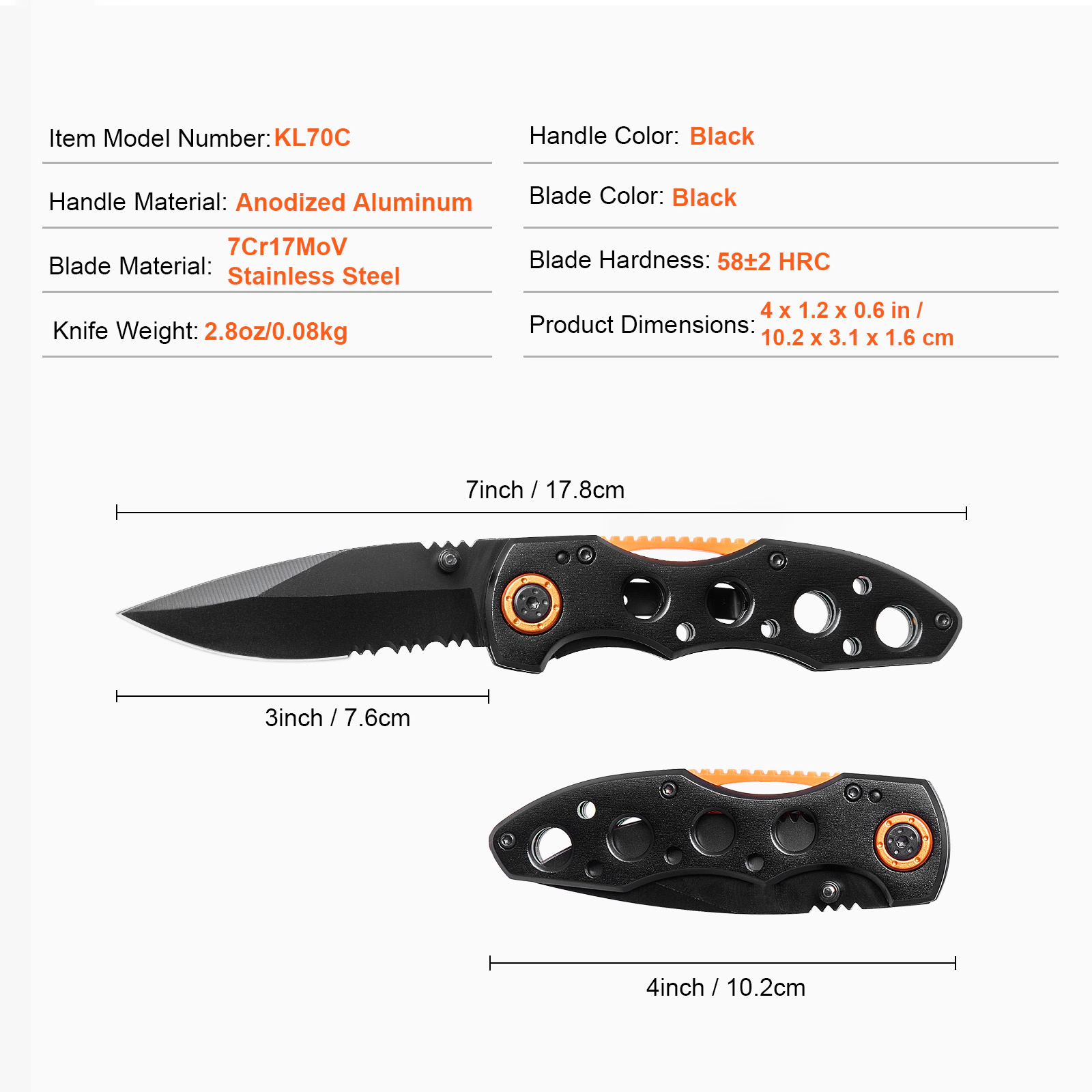 HONGGE Folding Pocket Knife, Small EDC Knife with Clip, Sharp Camping Survival Hiking