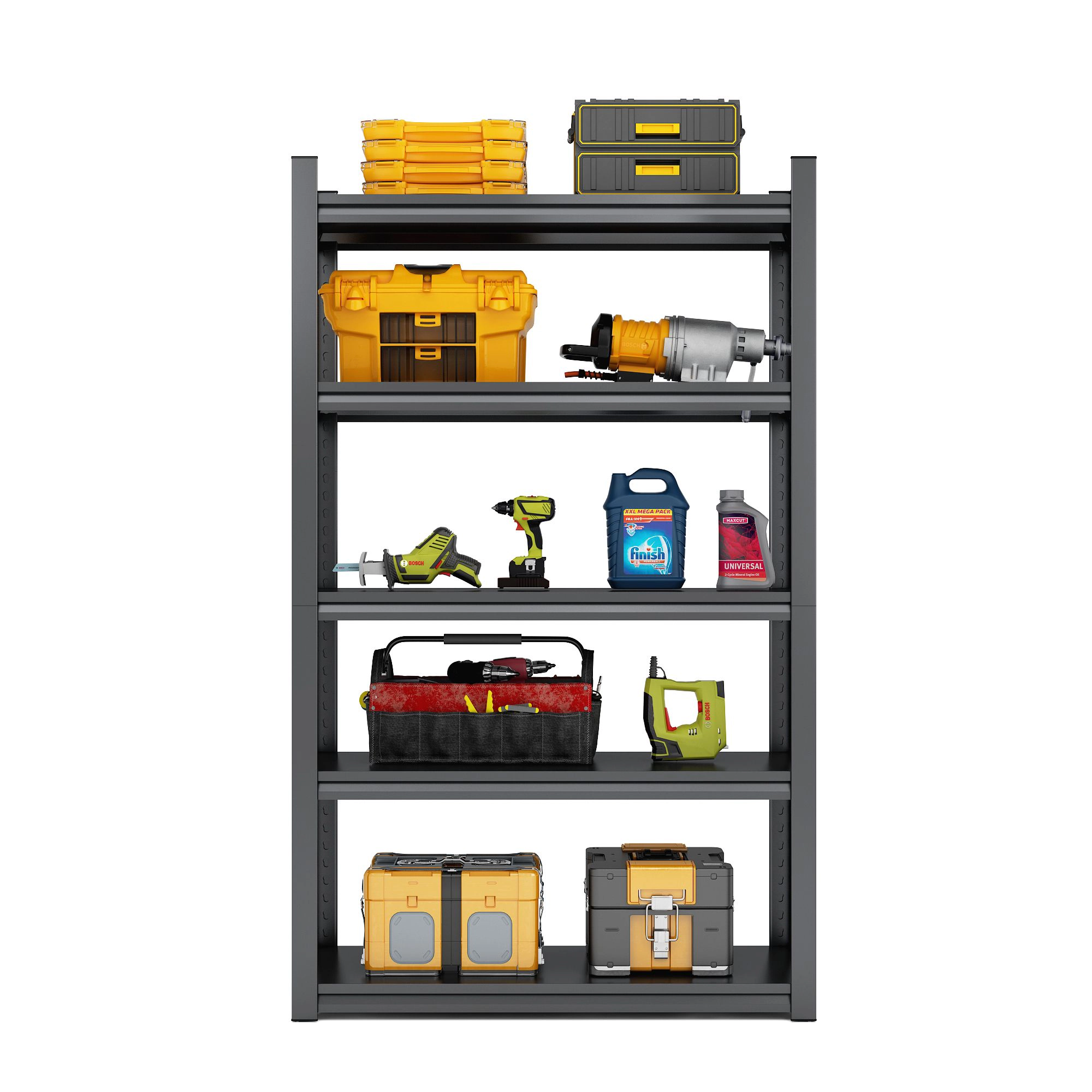 Flynama 5 Tier Metal Shelving 2000 LBS 78 in H x 18 in D Heavy Duty Adjustable Garage Storage Utility Rack Black