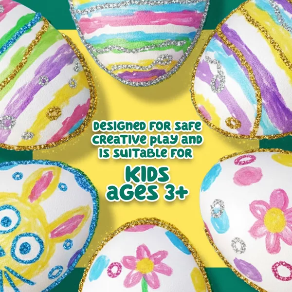 Sperric Easter Egg Painting Kit, DIY Nontoxic Paint Your Own Easter Eggs Craft Set w/ Paints Brushes & Stickers for Kids