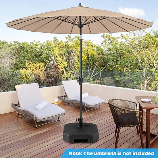 SUGIFT Black Fillable Patio Umbrella Base, 88-lb Capacity, 17-in Square, with Carry Handle