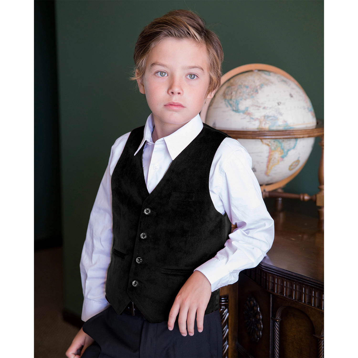 Gioberti Boy's Velvet Formal Suit Vest