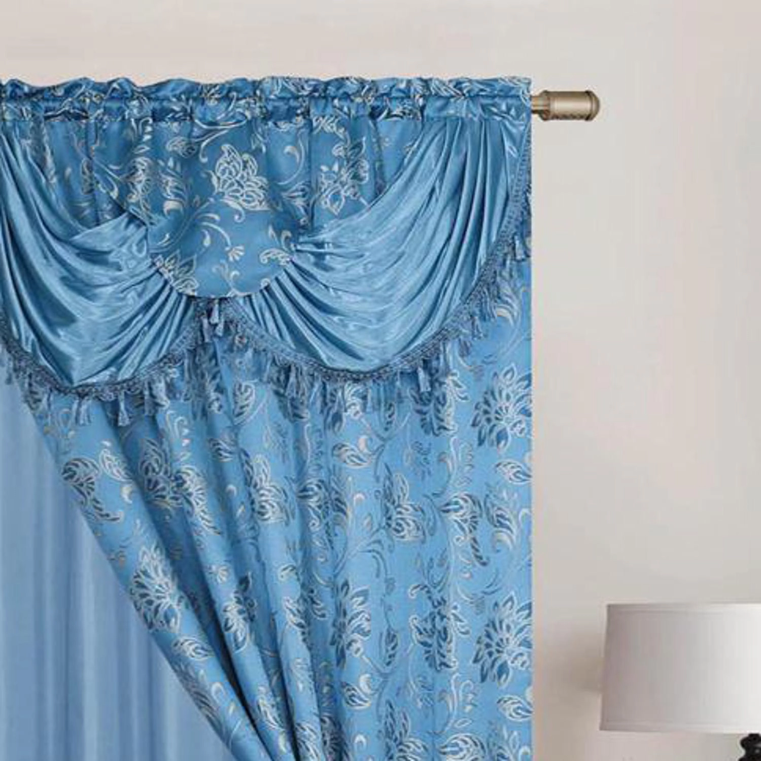 RT Designers Collection Nancy Faux Silk Grommet Curtain Panel 54" x 84" Neon