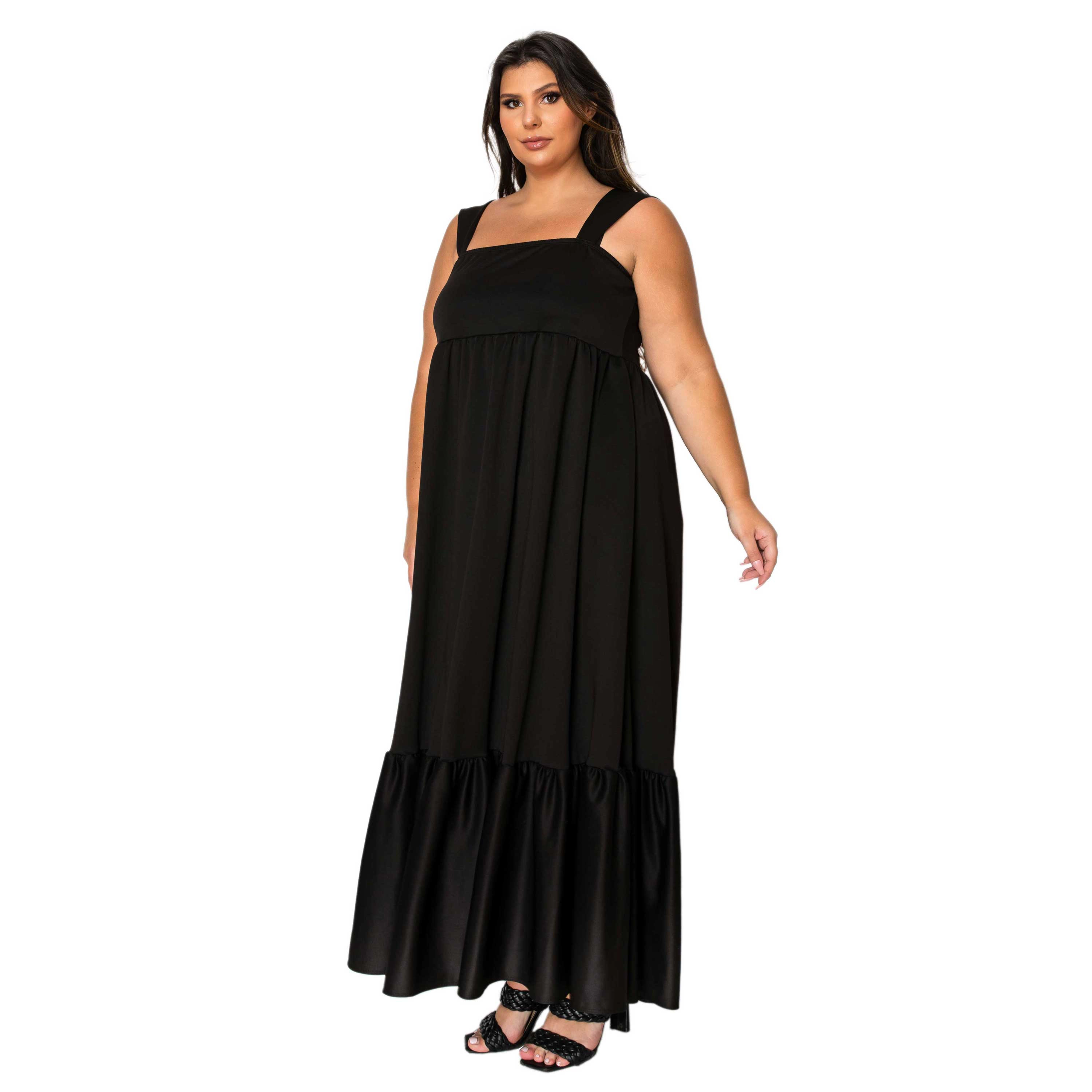 L I V D Women's Plus Angelika Ruffled Hem Maxi Dress