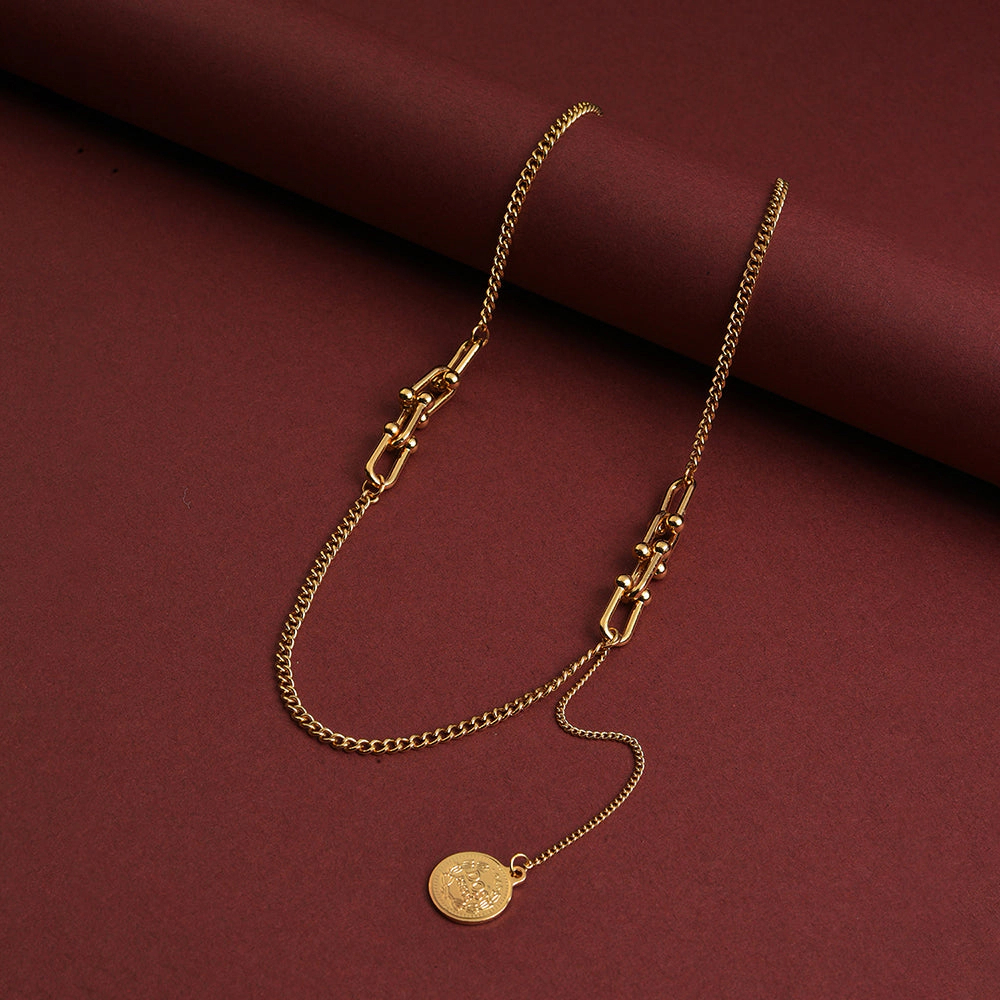 SOHI Women's Gold Link Chain Necklace