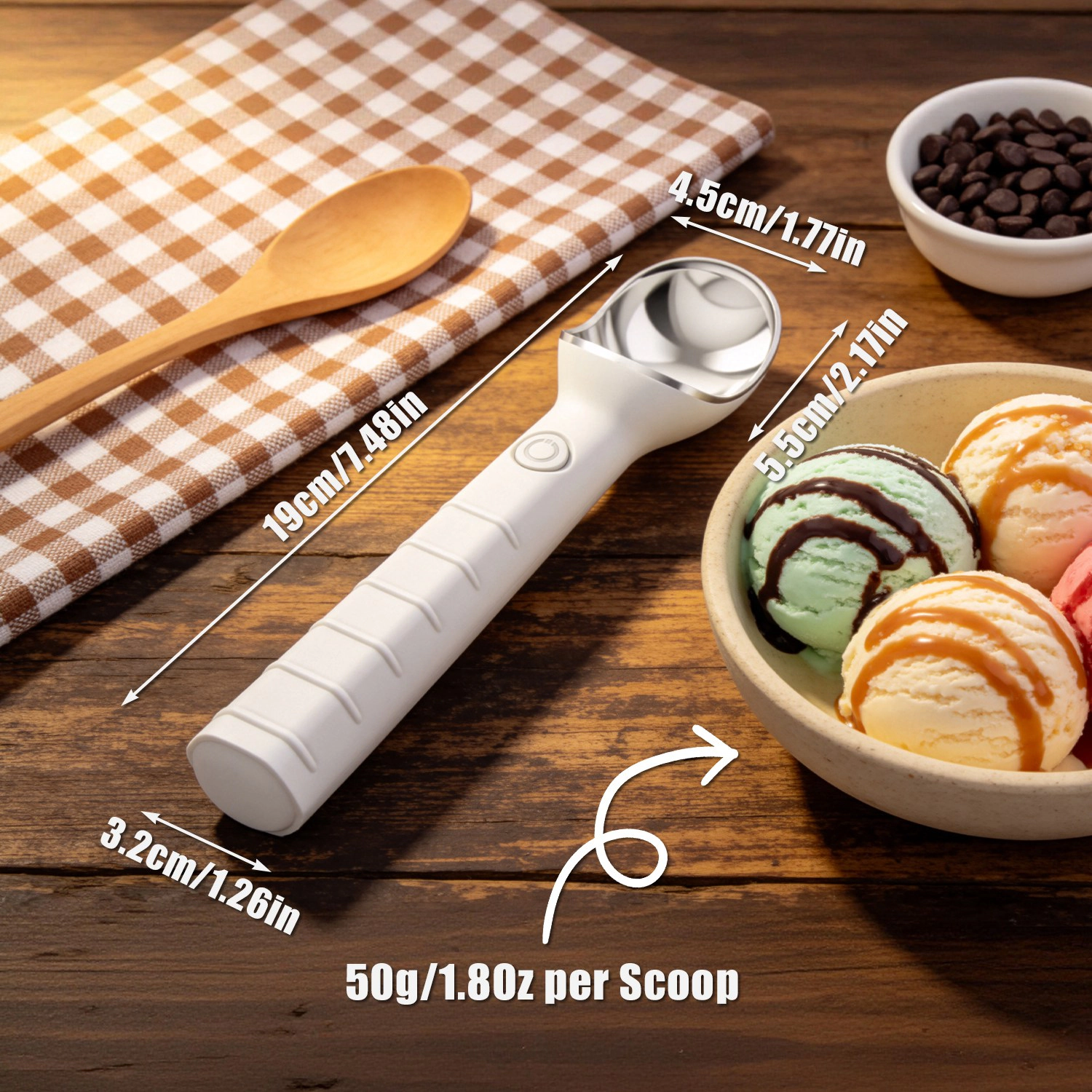 GBruno Rechargeable Heated Ice Cream Scoop
