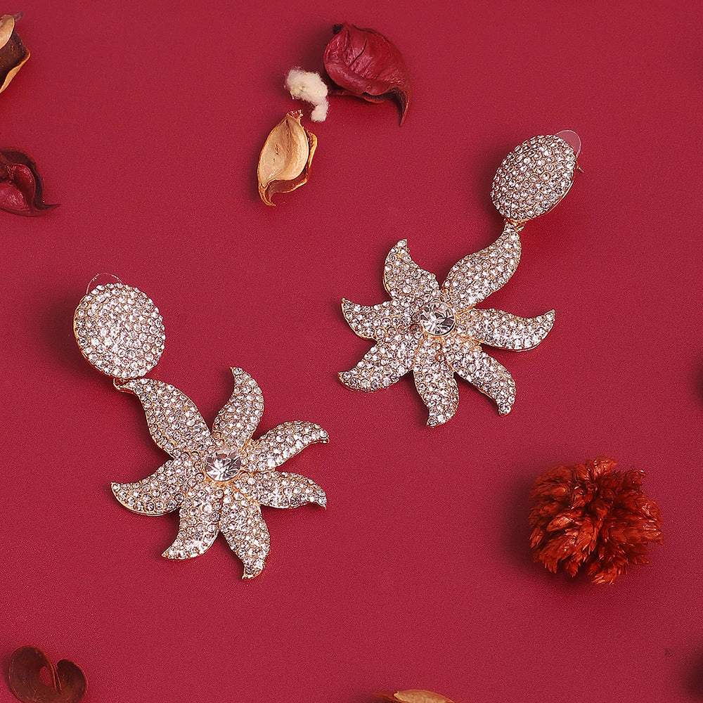 SOHI Women's Flora Bling Drop Earrings