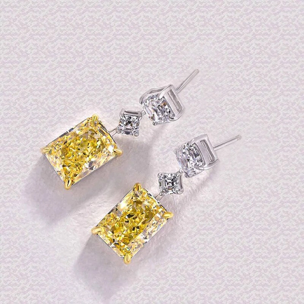 Delicate Square Zirconia Dangle Earrings for Women