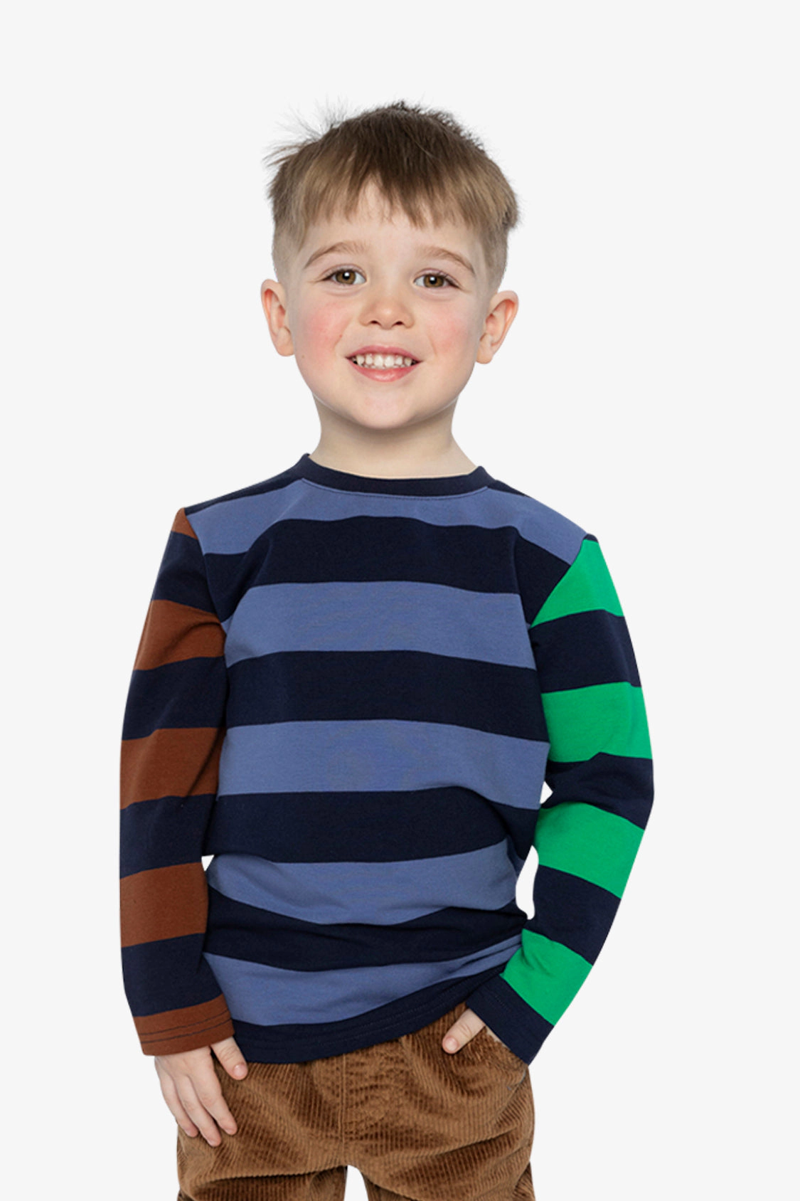Deux par Boys Large Striped Long Sleeve T-Shirt