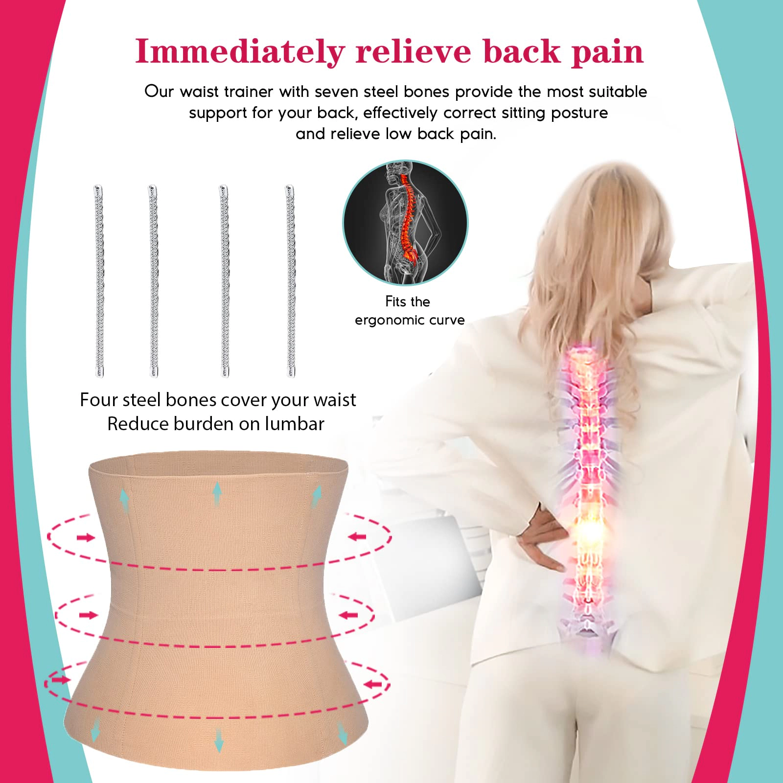 Nebility Women Tummy Control Waist Trainer Body Shaper