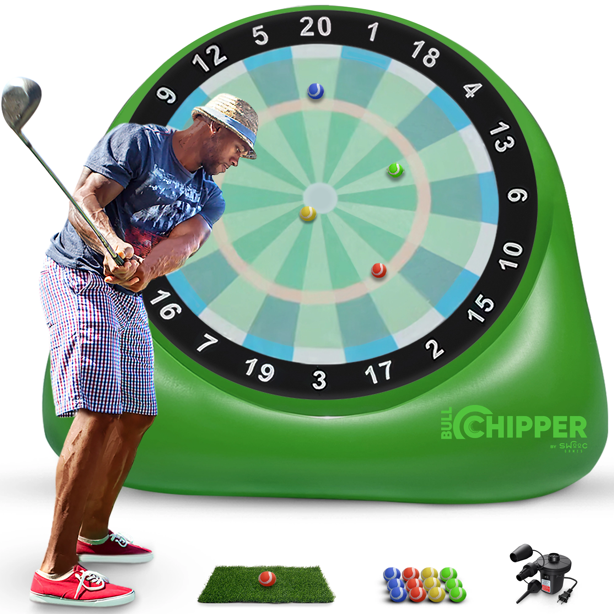 Swooc Games | Bull Chipper™ | Giant Golf Darts with 10+ Golf Games