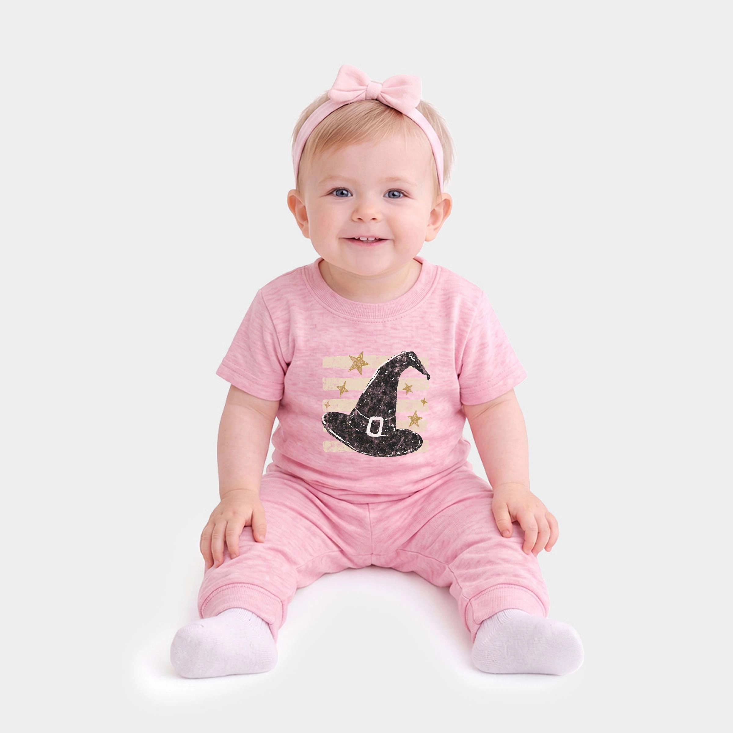 The Juniper Shop - Infant Jogger Pant Crew Set Witch Hat Stripes