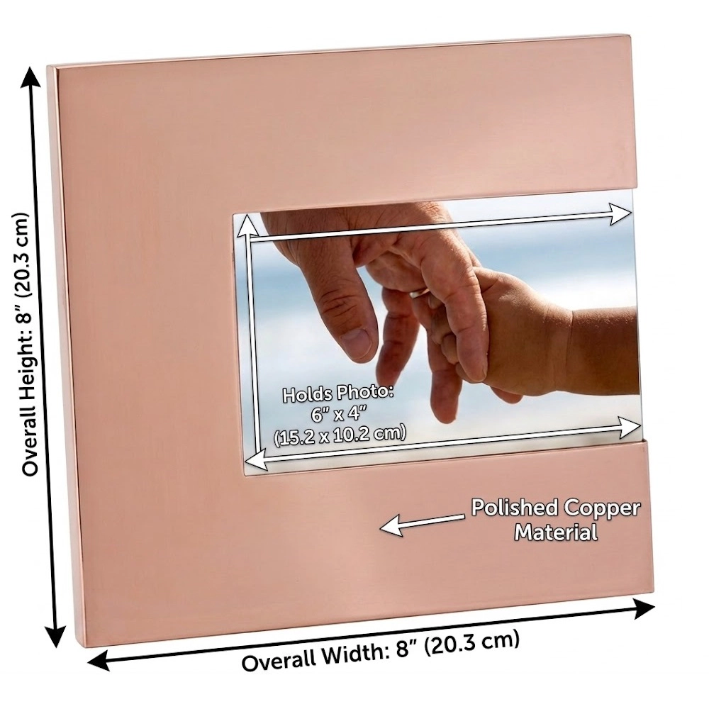 Jiallo 3 Sided Frame 6x4 Shiny Copper Finish, Alum