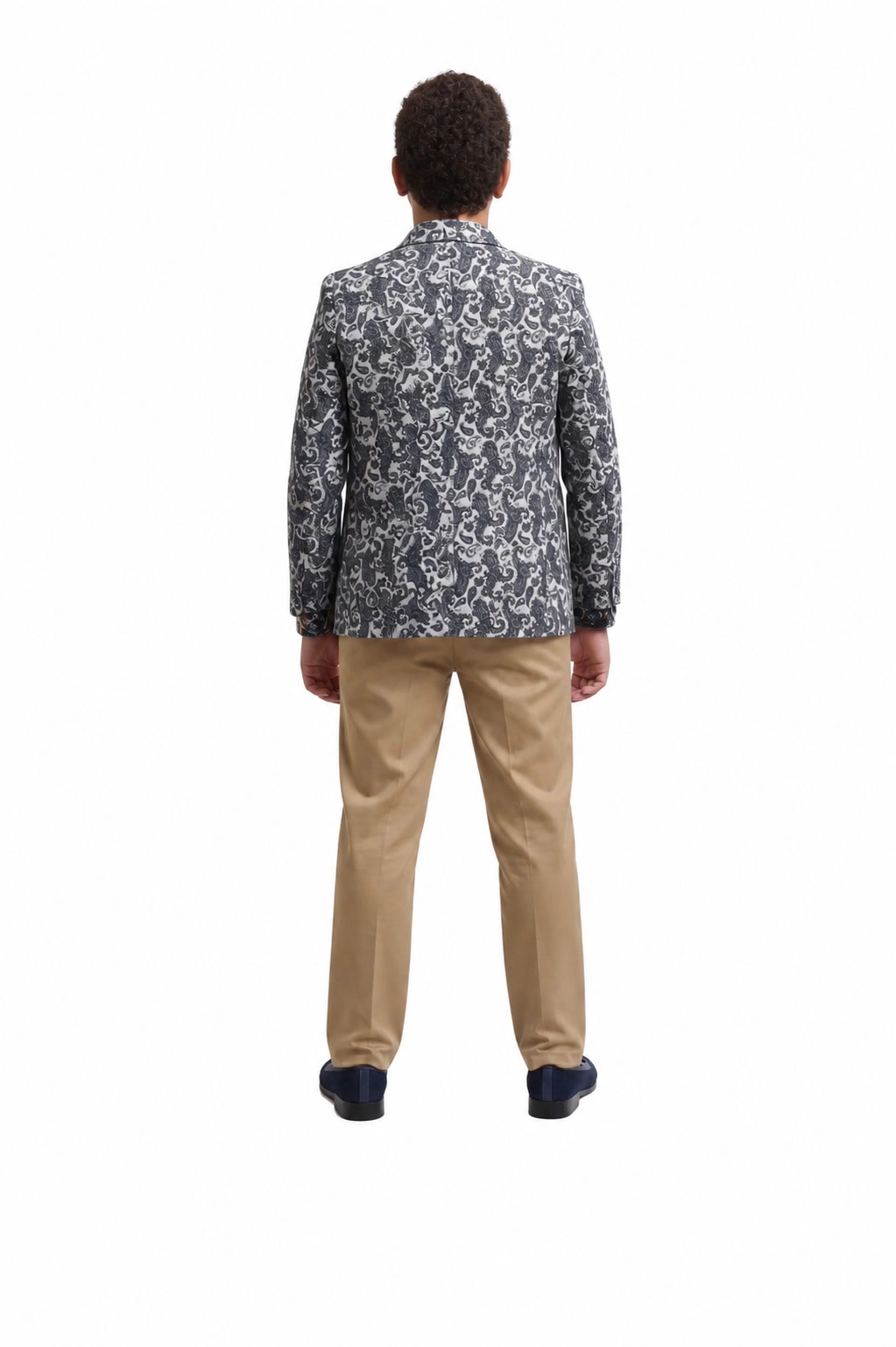 Elie Balleh Boys Slim Fit Brocade Blazer