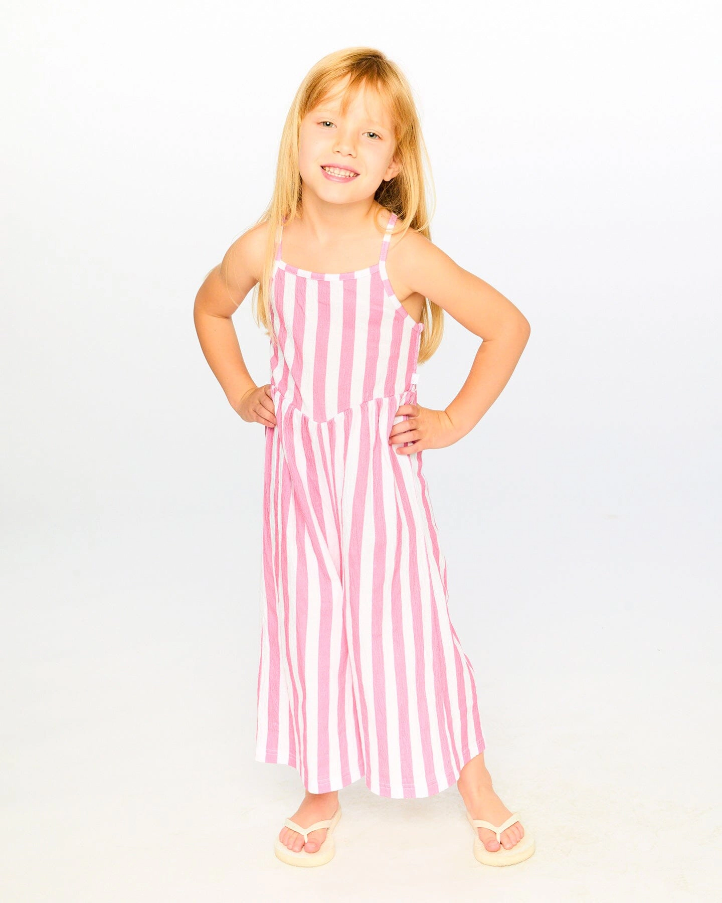 Deux par Girls Crinkle Jersey Jumpsuit and Stripes