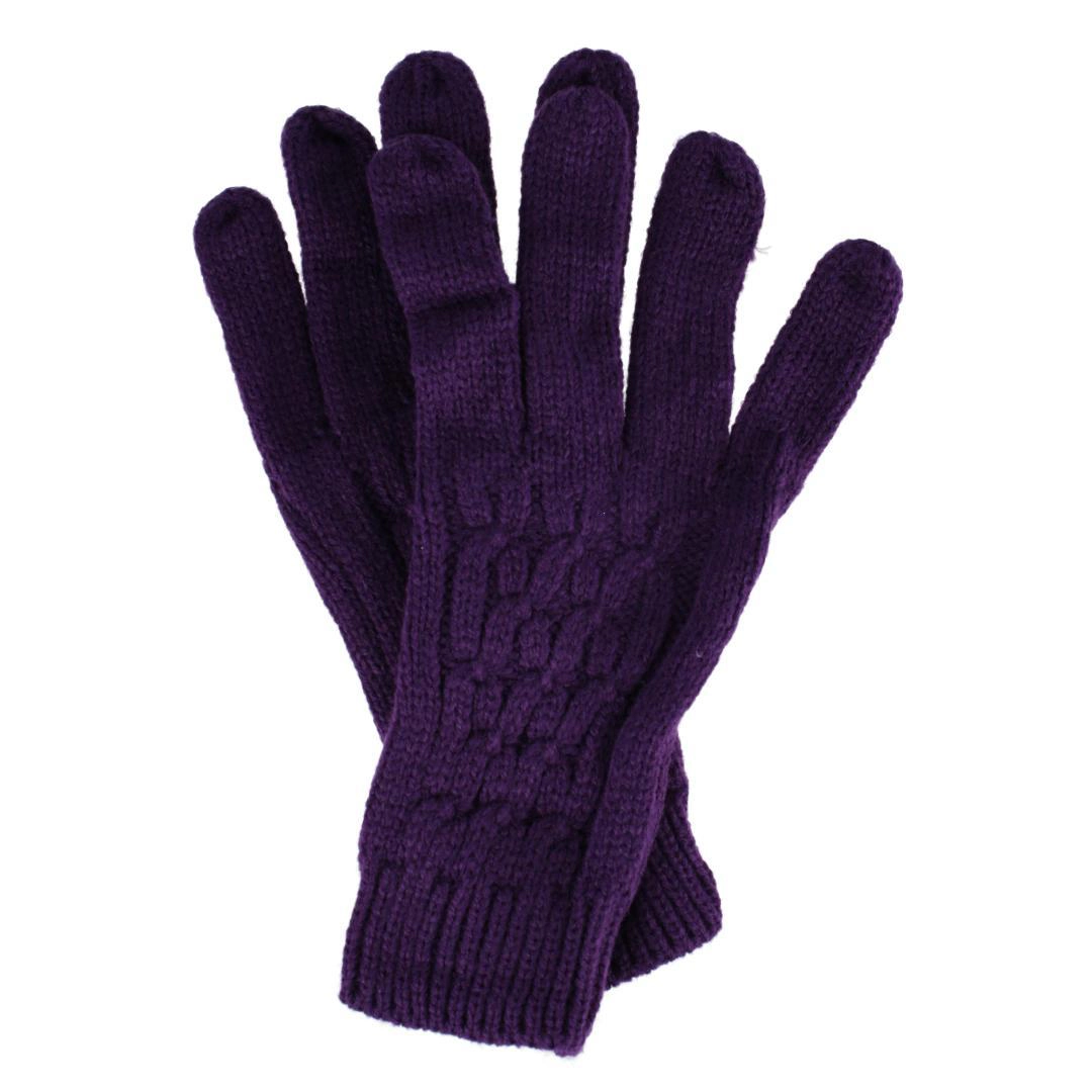 CTM Women's Knit Beanie Hat with Pom and Matching Gloves Set
