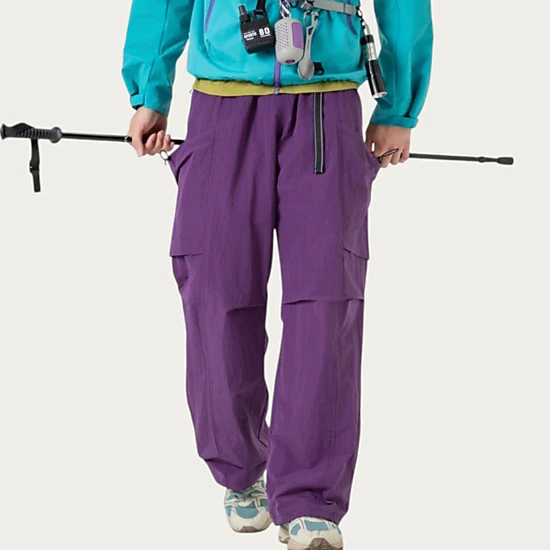 Anna-Kaci Men's Oversized Cargo Pants with Adjustable Drawstring Hem and Multi-Pocket Design