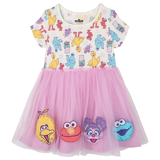 Sesame Street Girls' Short Sleeve Tulle Tutu Dress