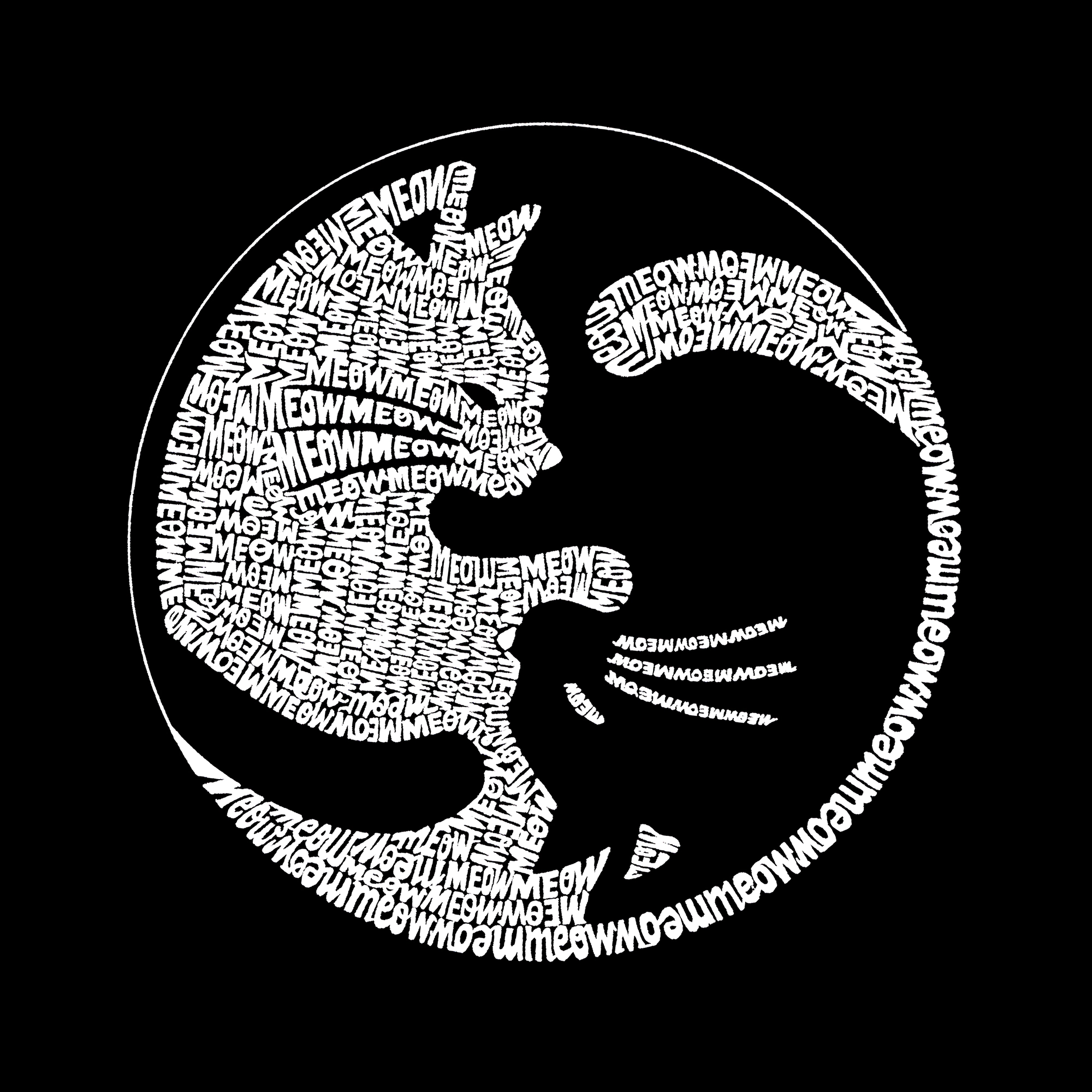 LA Pop Art Yin Yang Cat - Women's Word Hooded Sweatshirt