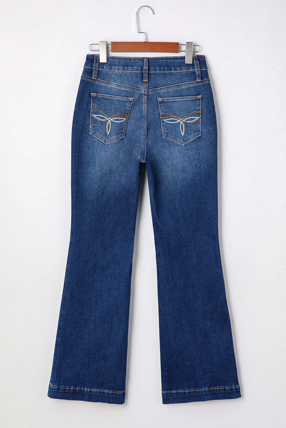 Threaded Pear Women's Samantha Western Stitch Patched Pocket Bootcut Jeans