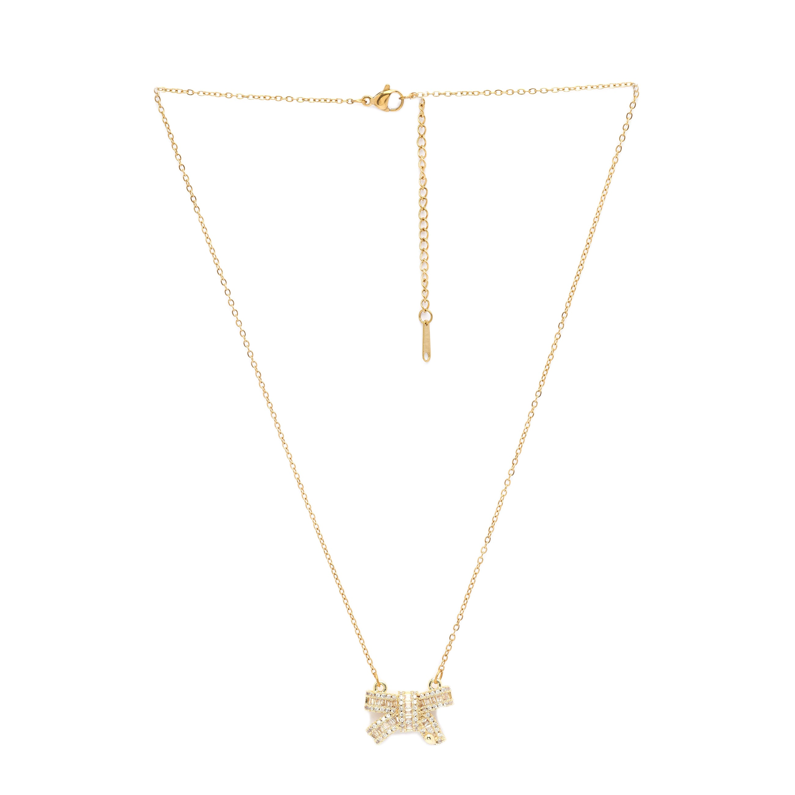 AGP PARIS Womens Graceful Bow Pendant Necklace