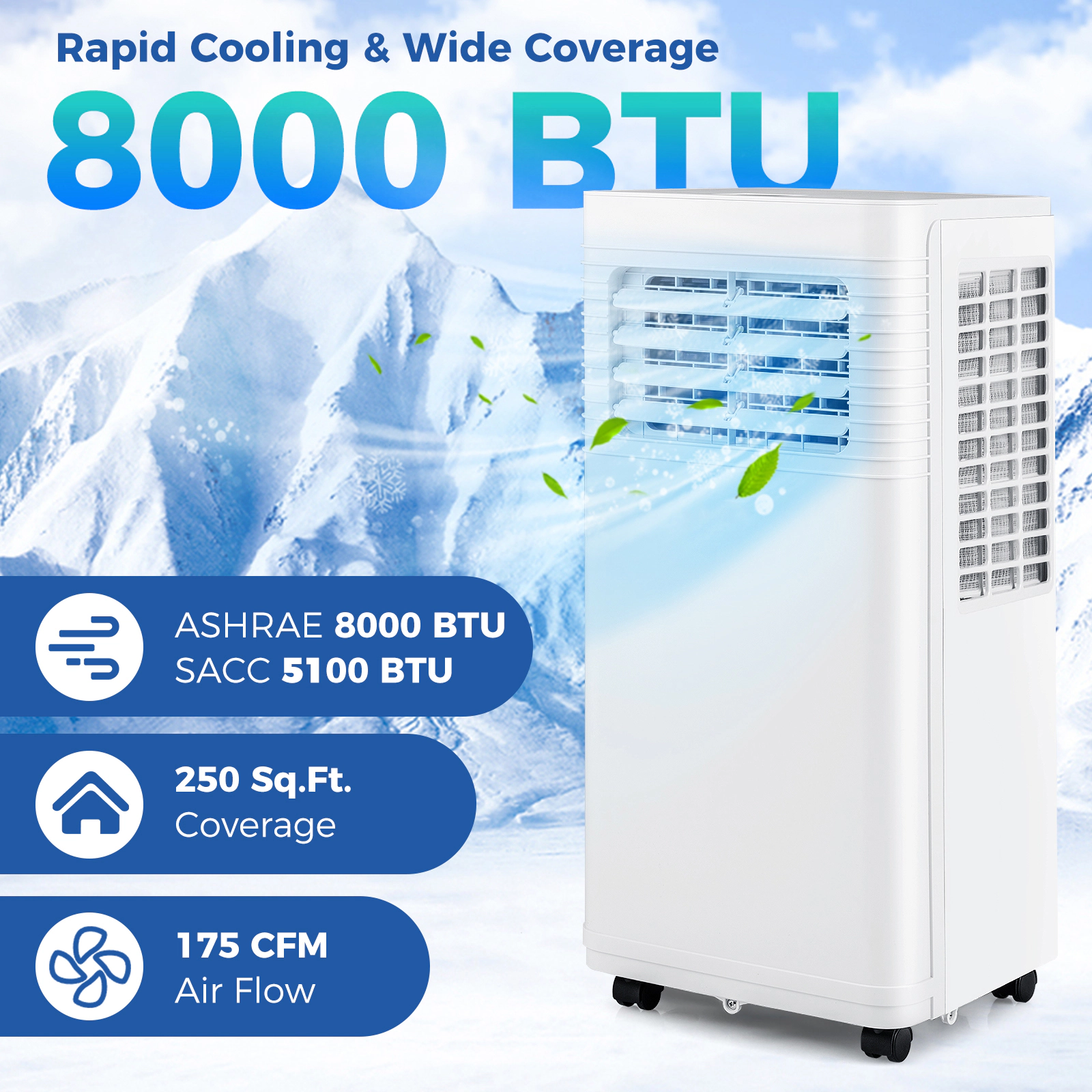 SlickBlue Unisex Portable 8000 BTU Air Conditioner