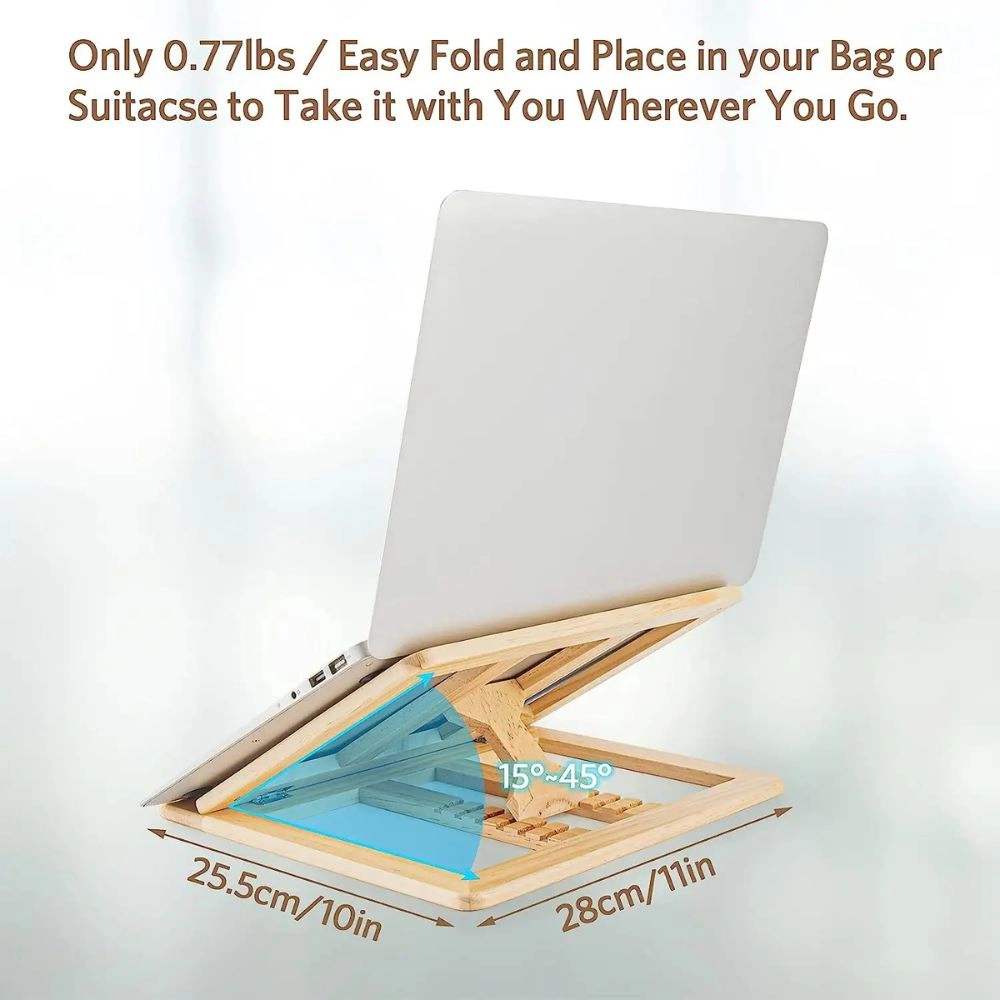 Premium Charms Wooden Foldable Laptop Stand