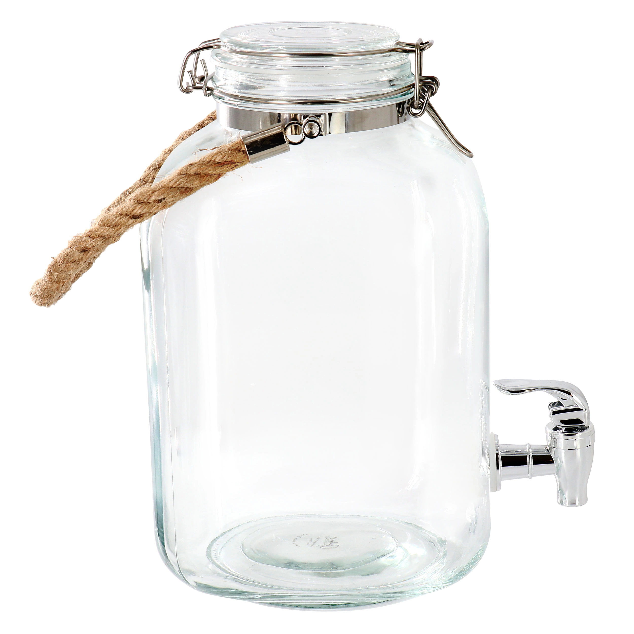 Gibson Home Ferris 1.3 Gallon Glass Beverage Dispenser with Rope Handle