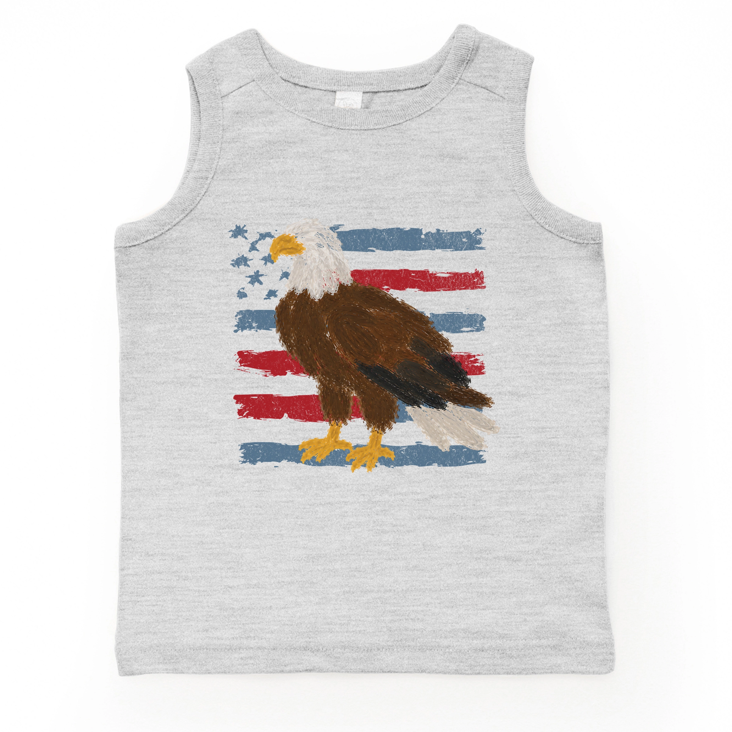 The Juniper Shop - Youth Tank Top Bald Eagle Patriotic Flag