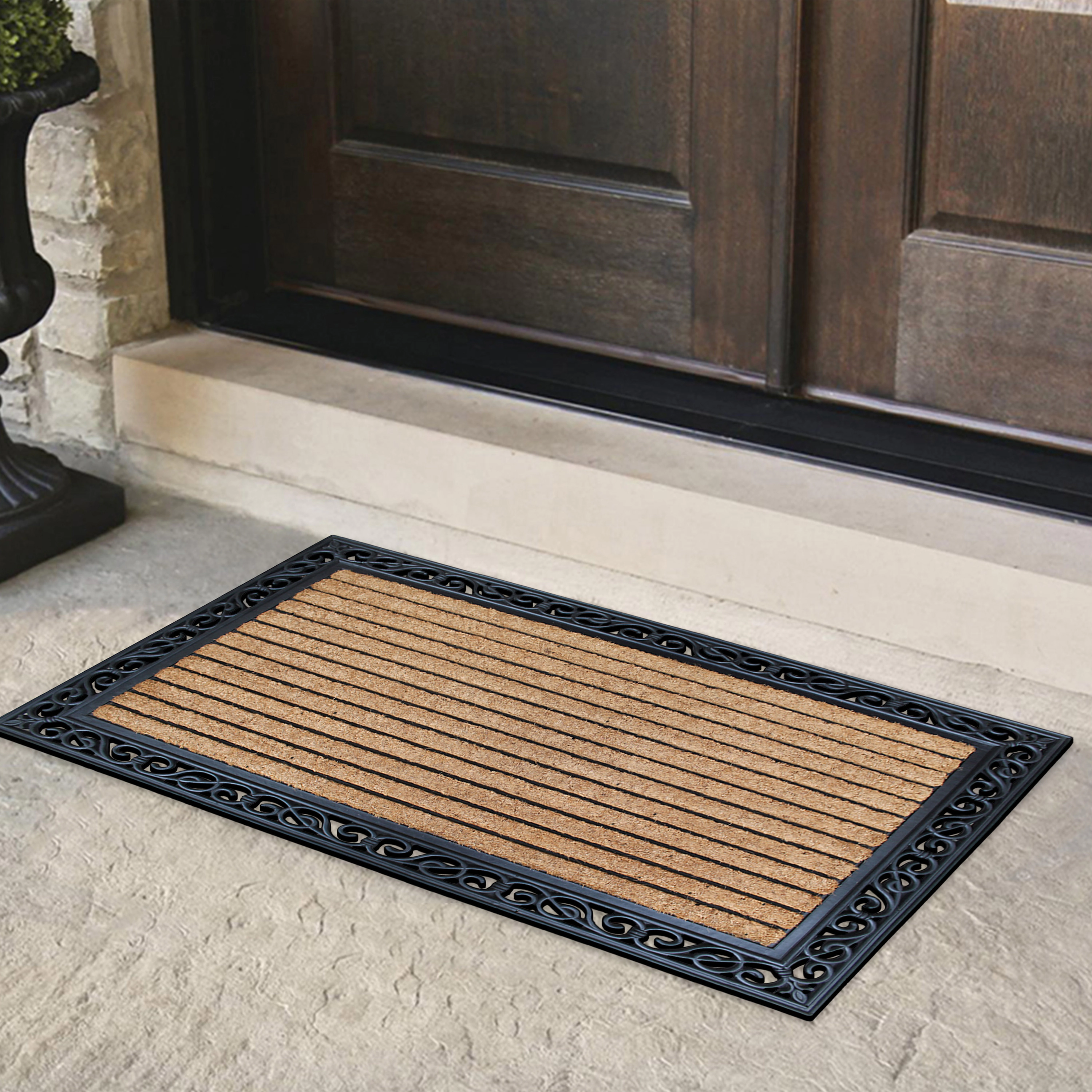 A1 Home Collections Coir and Rubber Door Mat 30x48 Inches Anti-Shed Fade-Resistant Heavy Duty