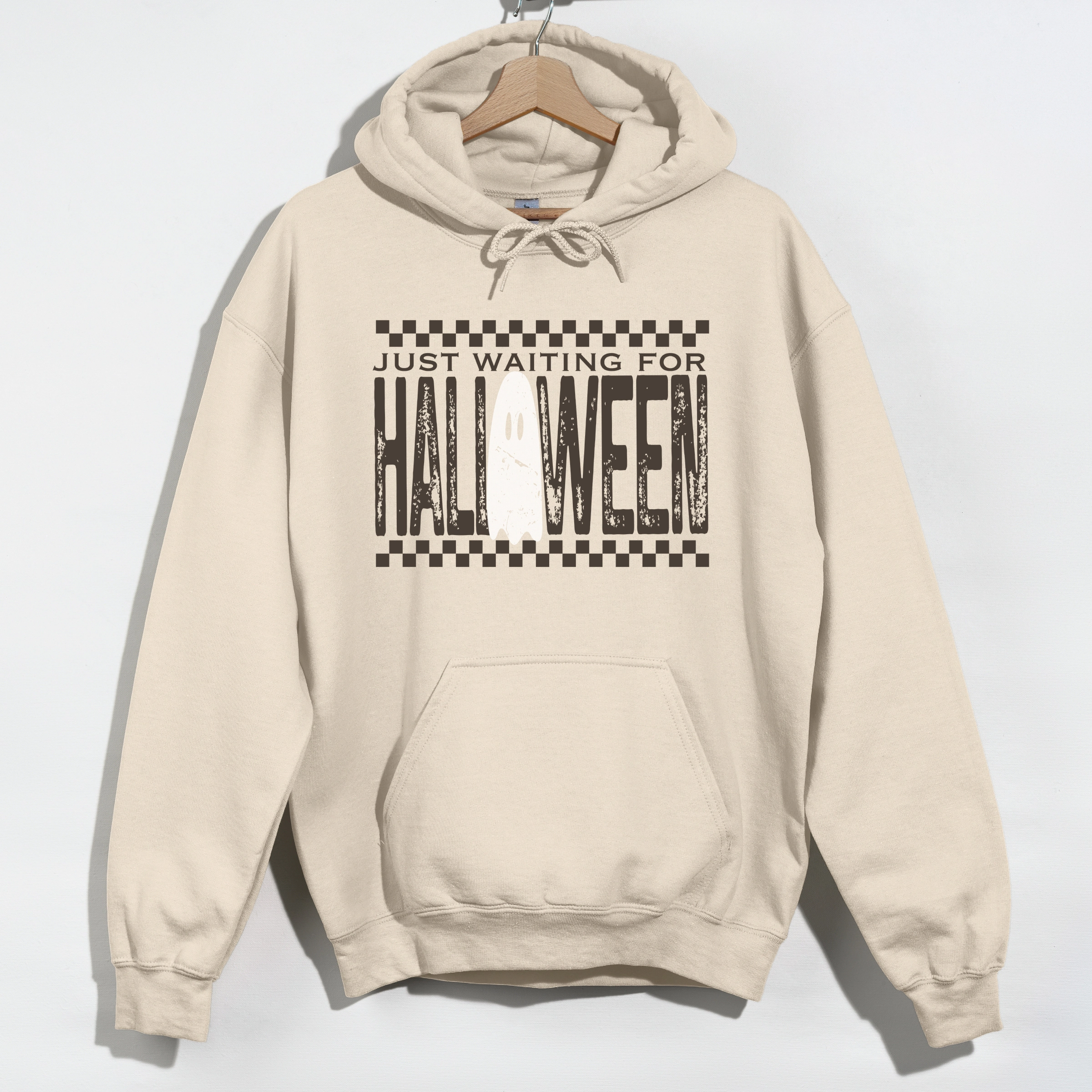 Simply Sage Market - Men's Graphic Hoodie Just Waiting For Halloween Checkered