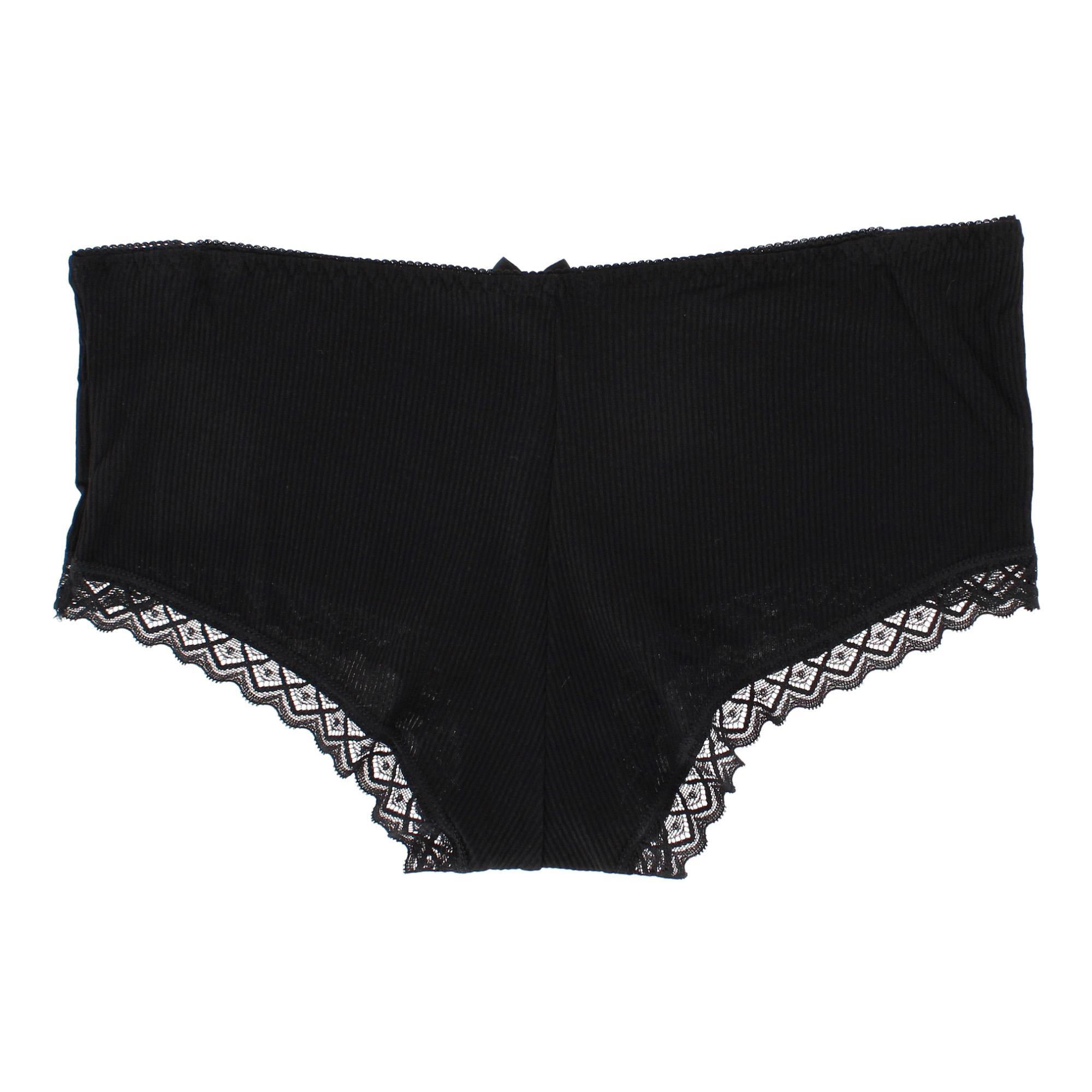 Daisy Fuentes Women's Ribbed Lace Trim Boyshort Panty 3-Pack