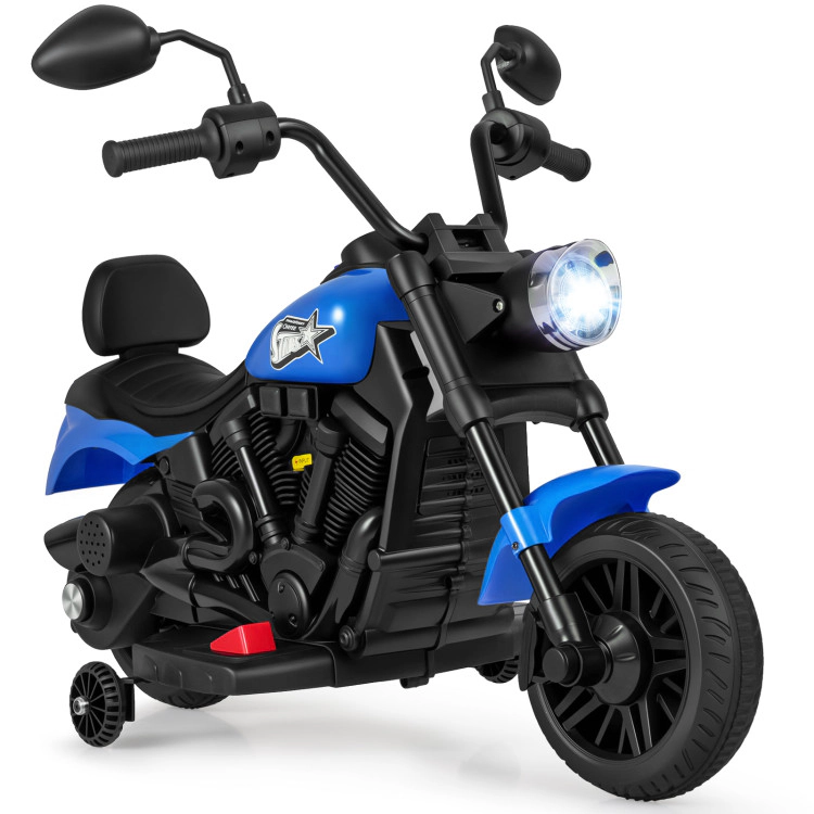 Hivvago 6V Kids Motorcycle with Headlight and Music Training Wheels