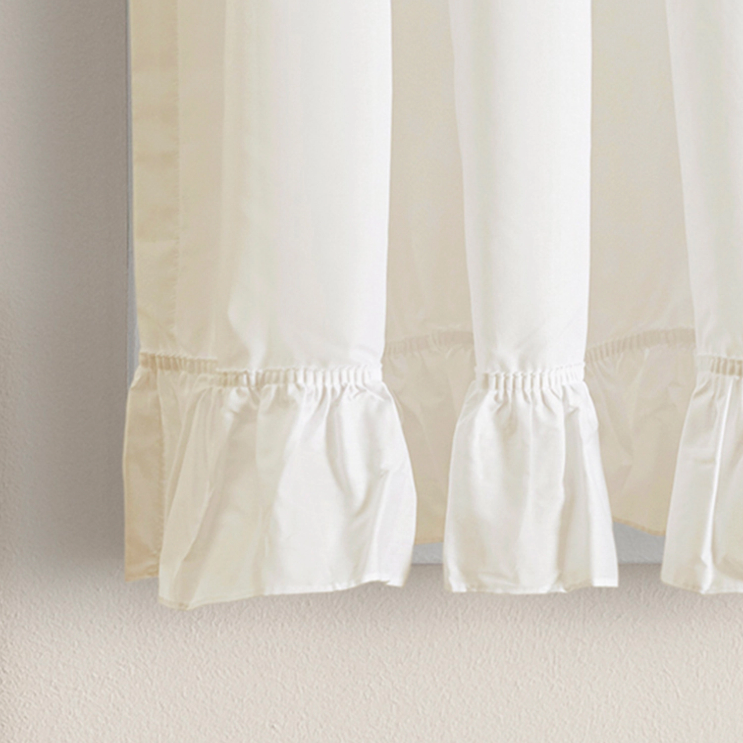 ELLIS 65% Polyester 35% Cotton Classic Wide Solid Color Perma Press Ruffled With 1.5" Rod Pocket Tiers 84" x 30" Natural