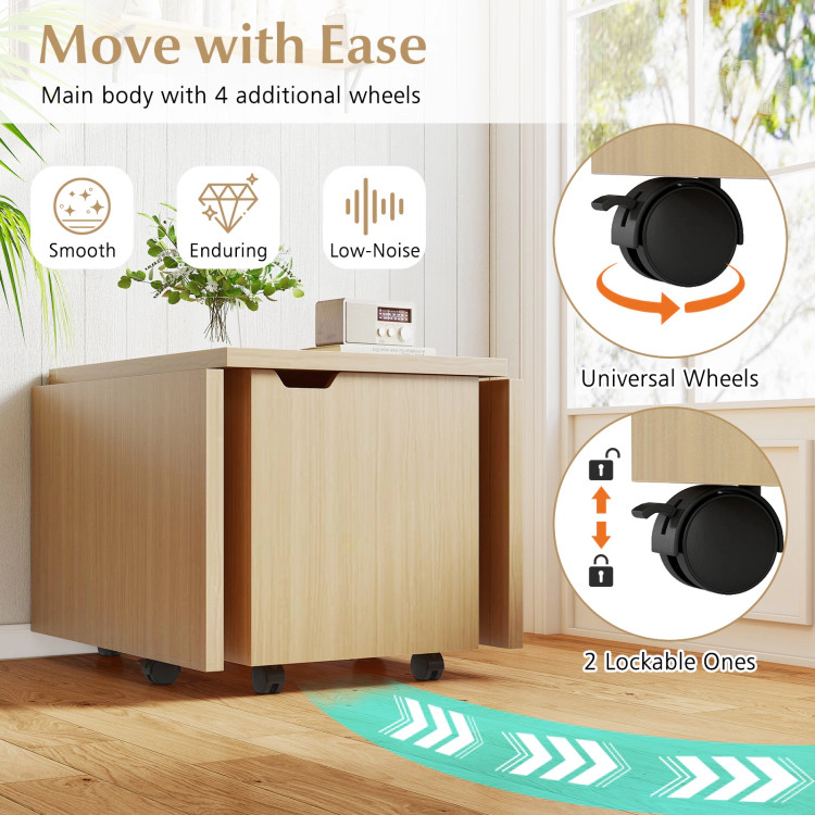 Hivvago Adjustable Center Table with Foldable Feature and Hidden Storage
