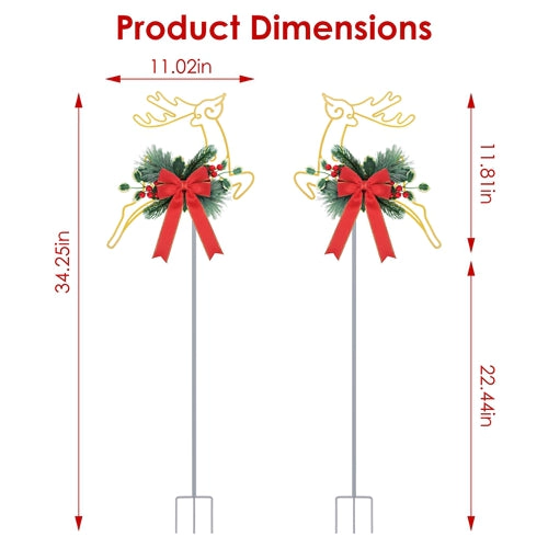 GBruno LED Lighted Christmas Reindeer Pathway Stakes