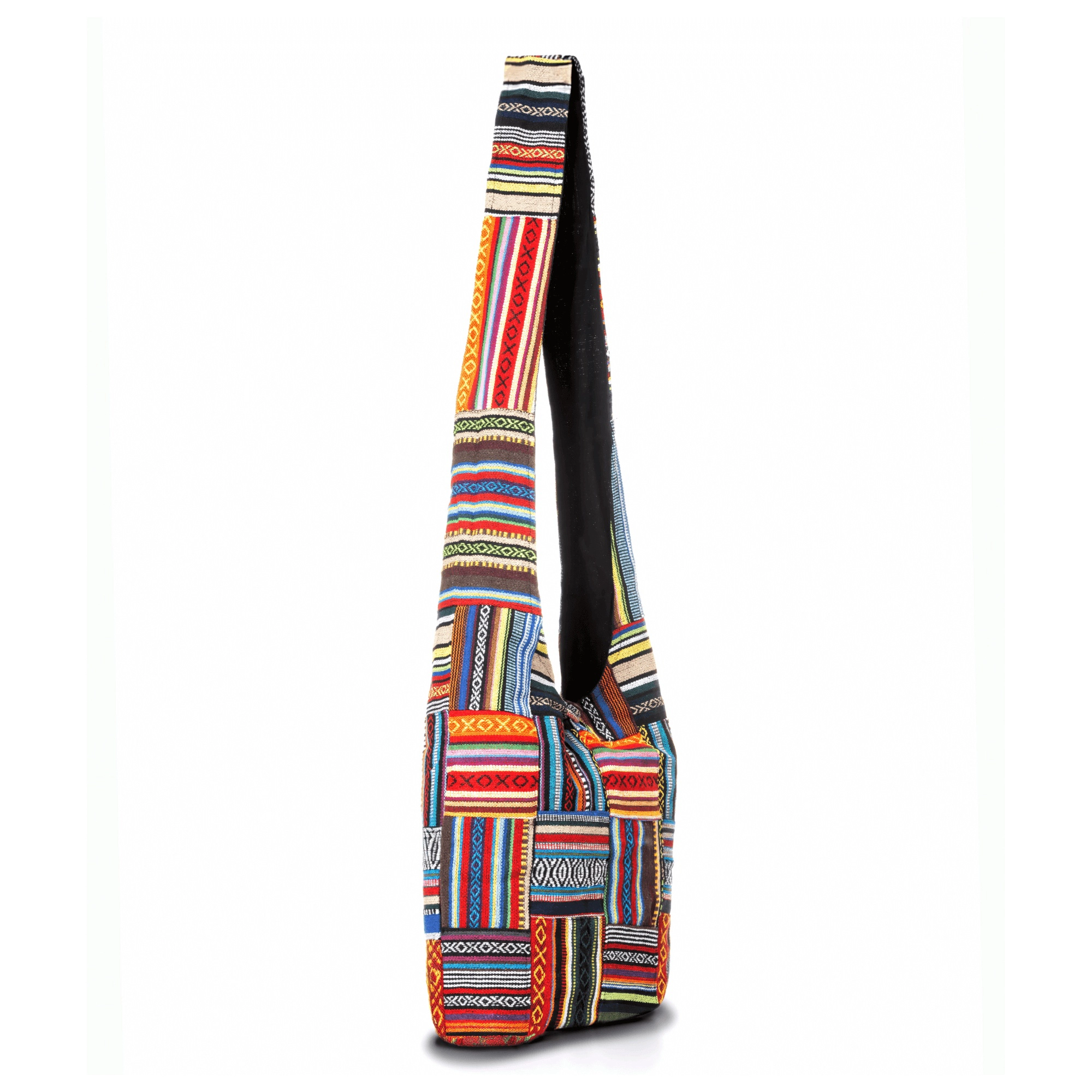 Kathmandu Collection Womens Patchwork Striped Hobo Bag