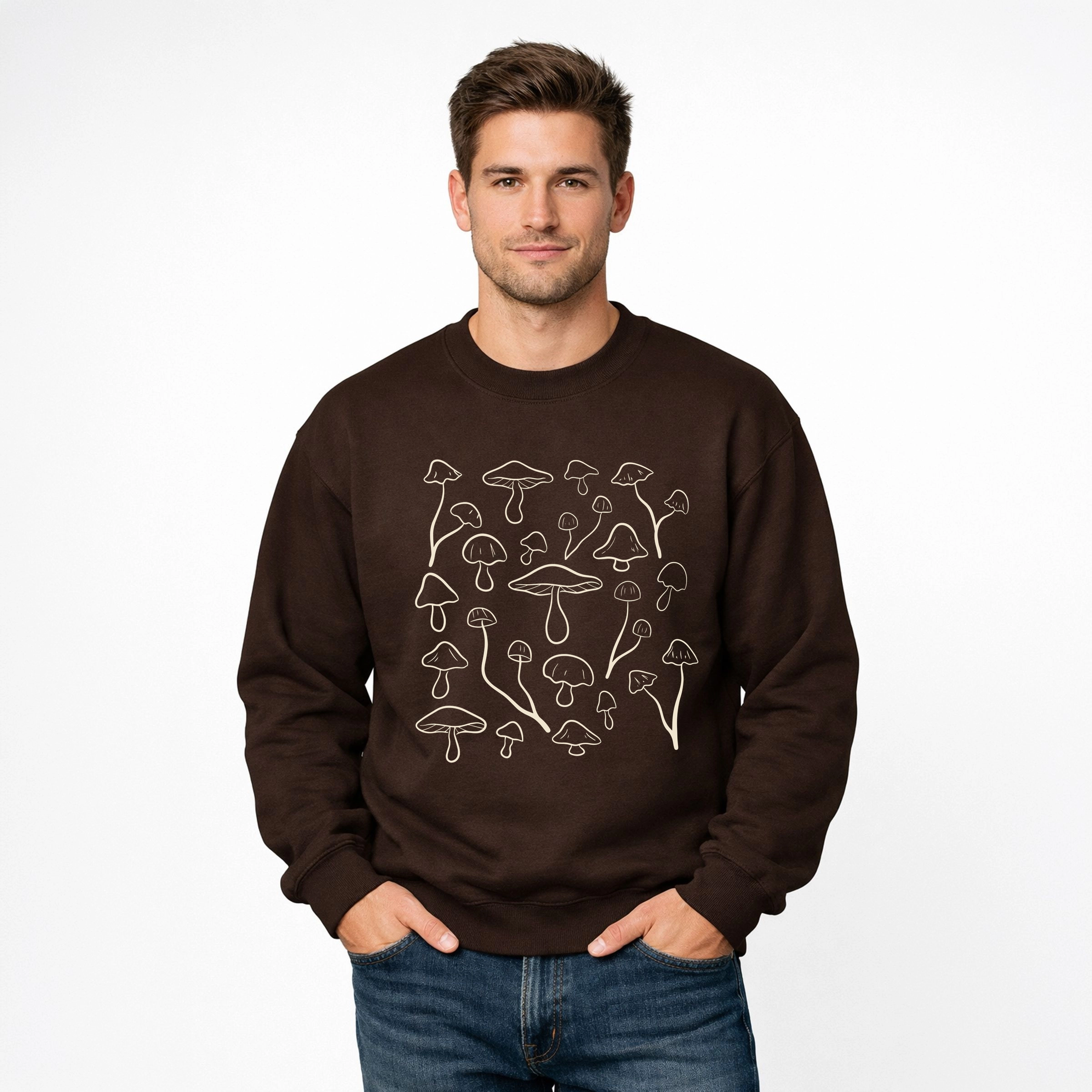 Simply Sage Market - Men's Graphic Sweatshirt Woodland Mushrooms