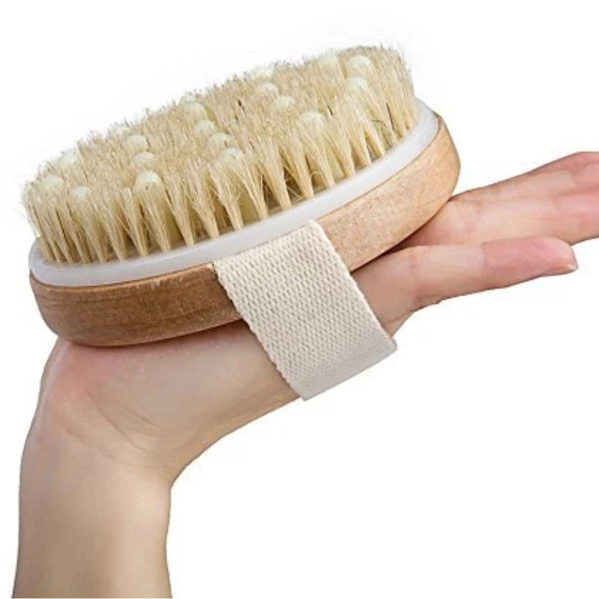 Home Collection Wood Bath Brush Natural Bristle Body Scrubber Handheld Shower Brush