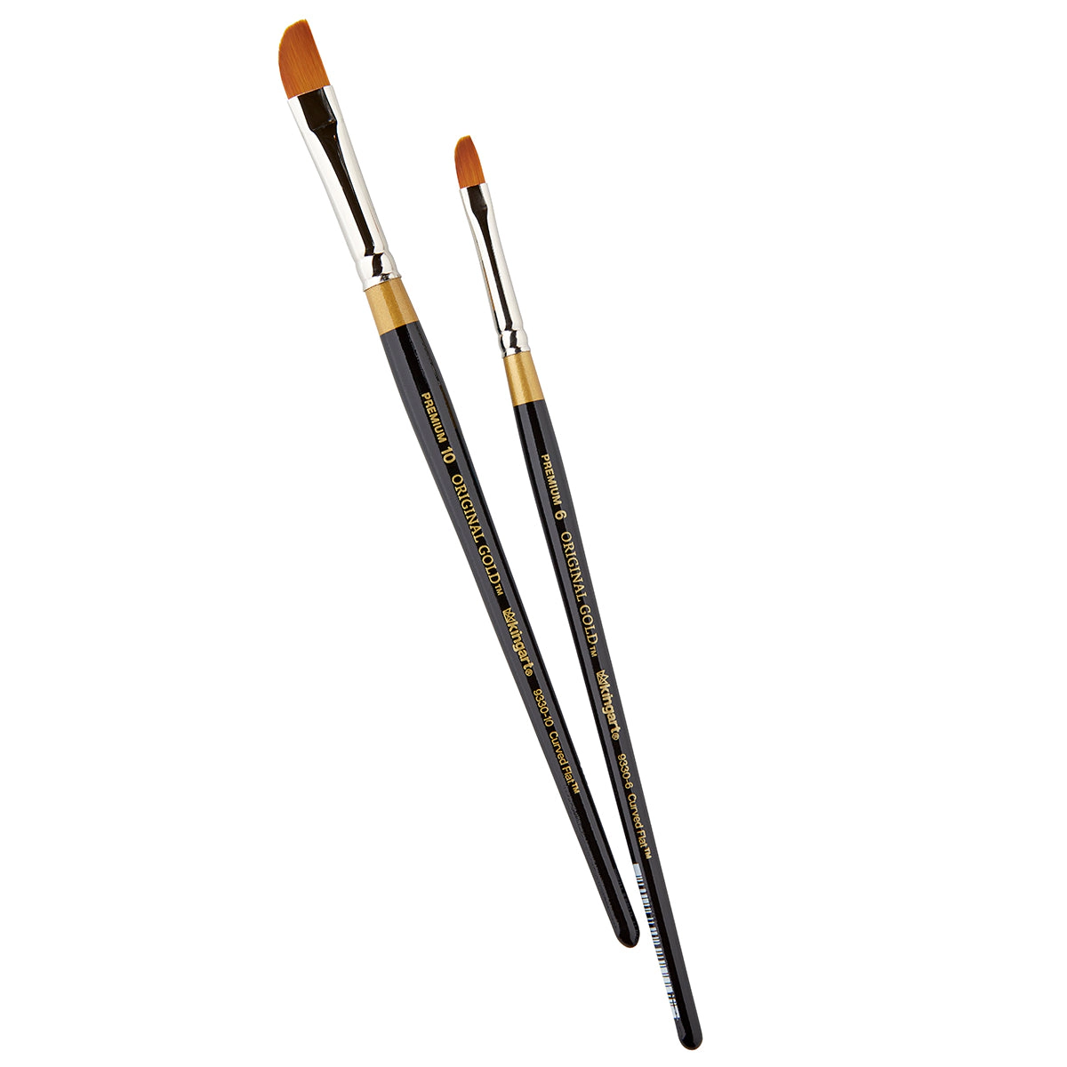 KINGART Original Gold 9330 Curved Flat Golden Taklon Brush - Size 10