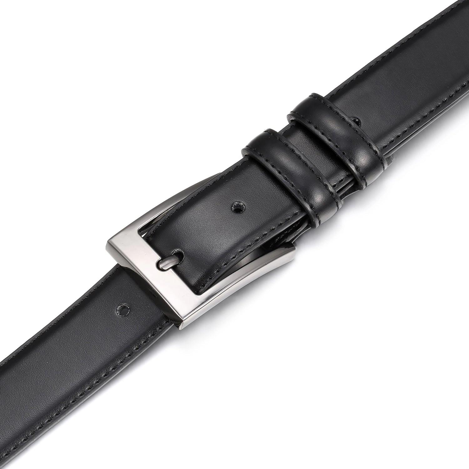 Mio Marino Men's Dual Loop Leather Dress Belt - 2 Pack