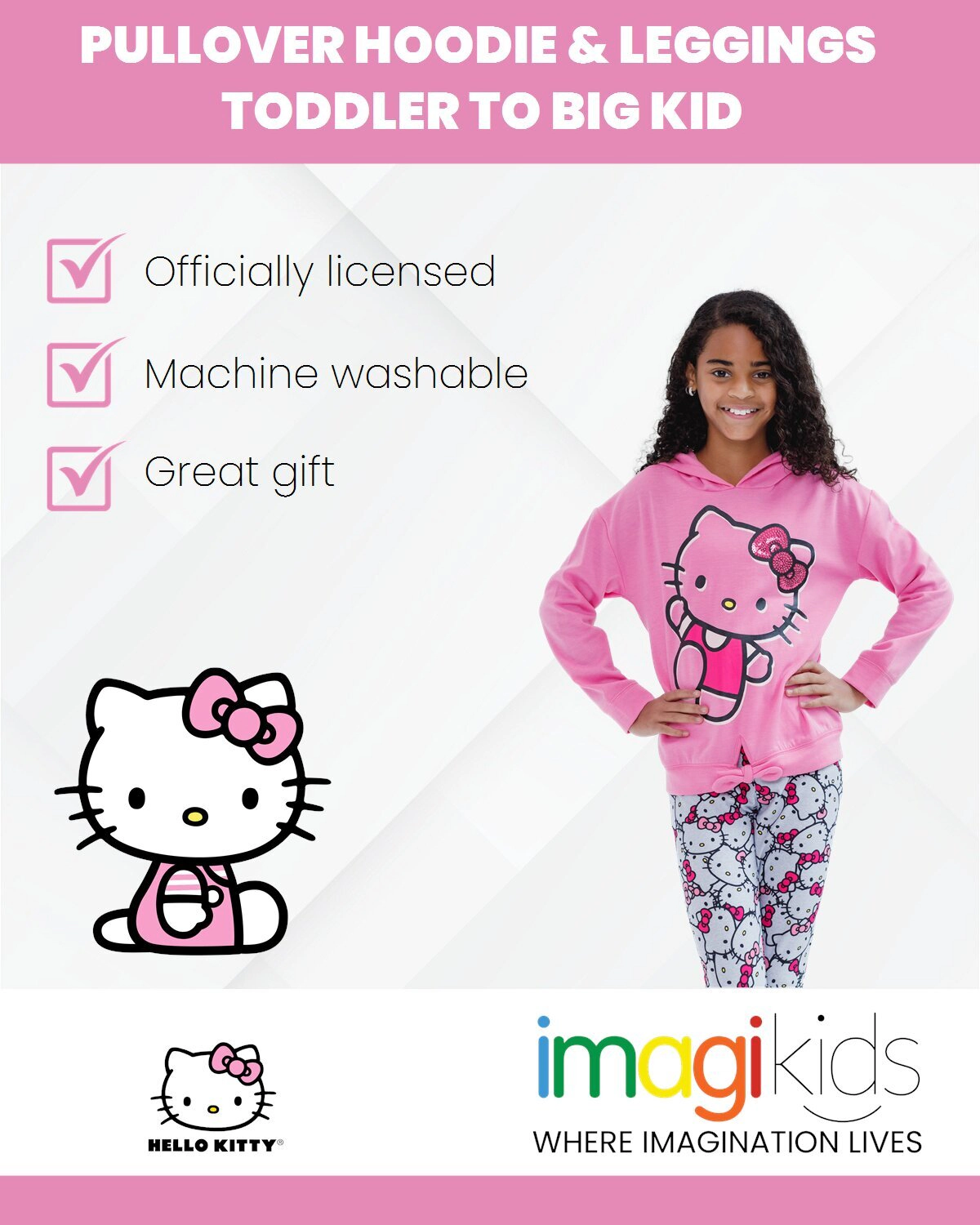 Hello Kitty Girls' 2-Piece Hoodie and Leggings Set