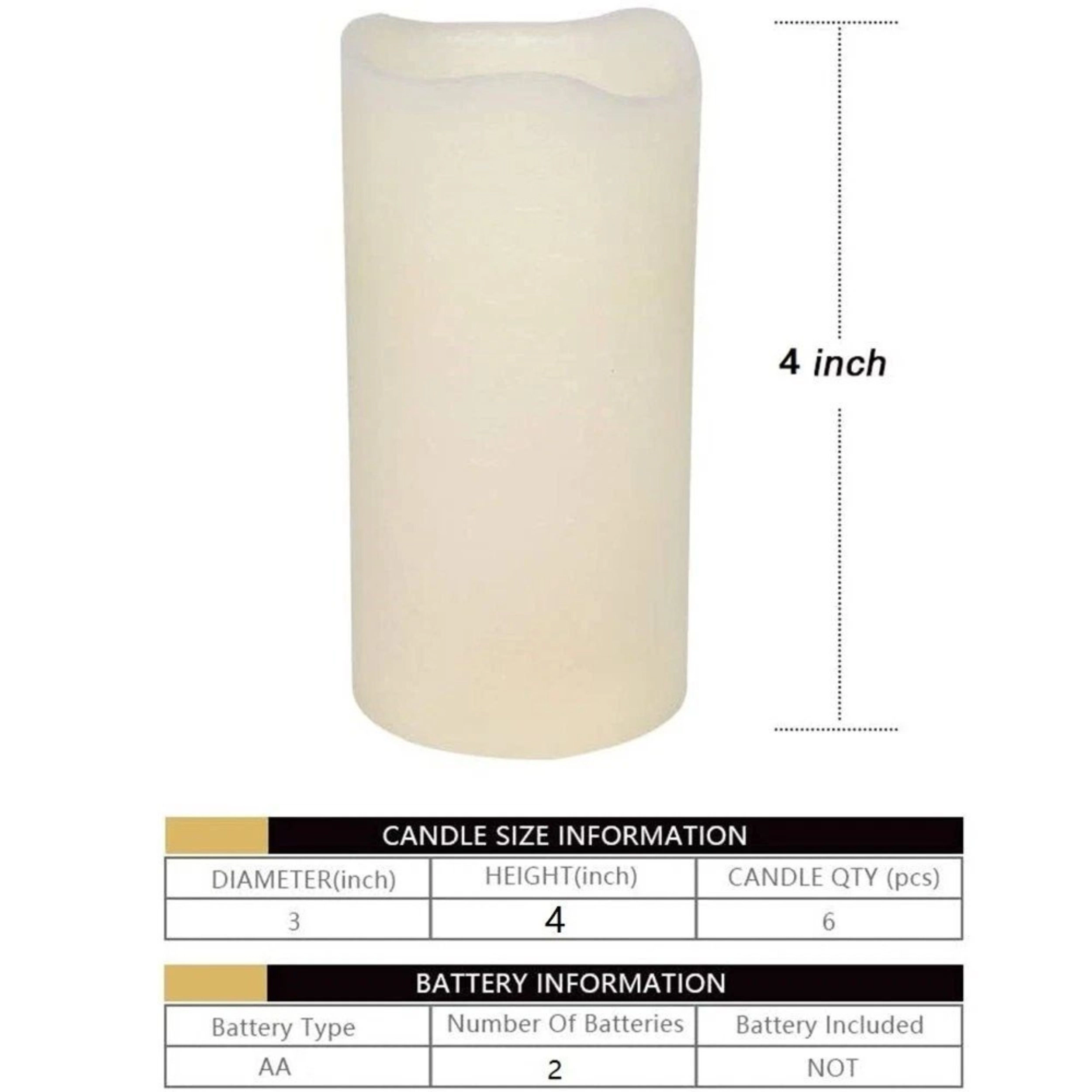 Home Collection Flameless LED Wax Pillar Candles with Remote Pack of 6