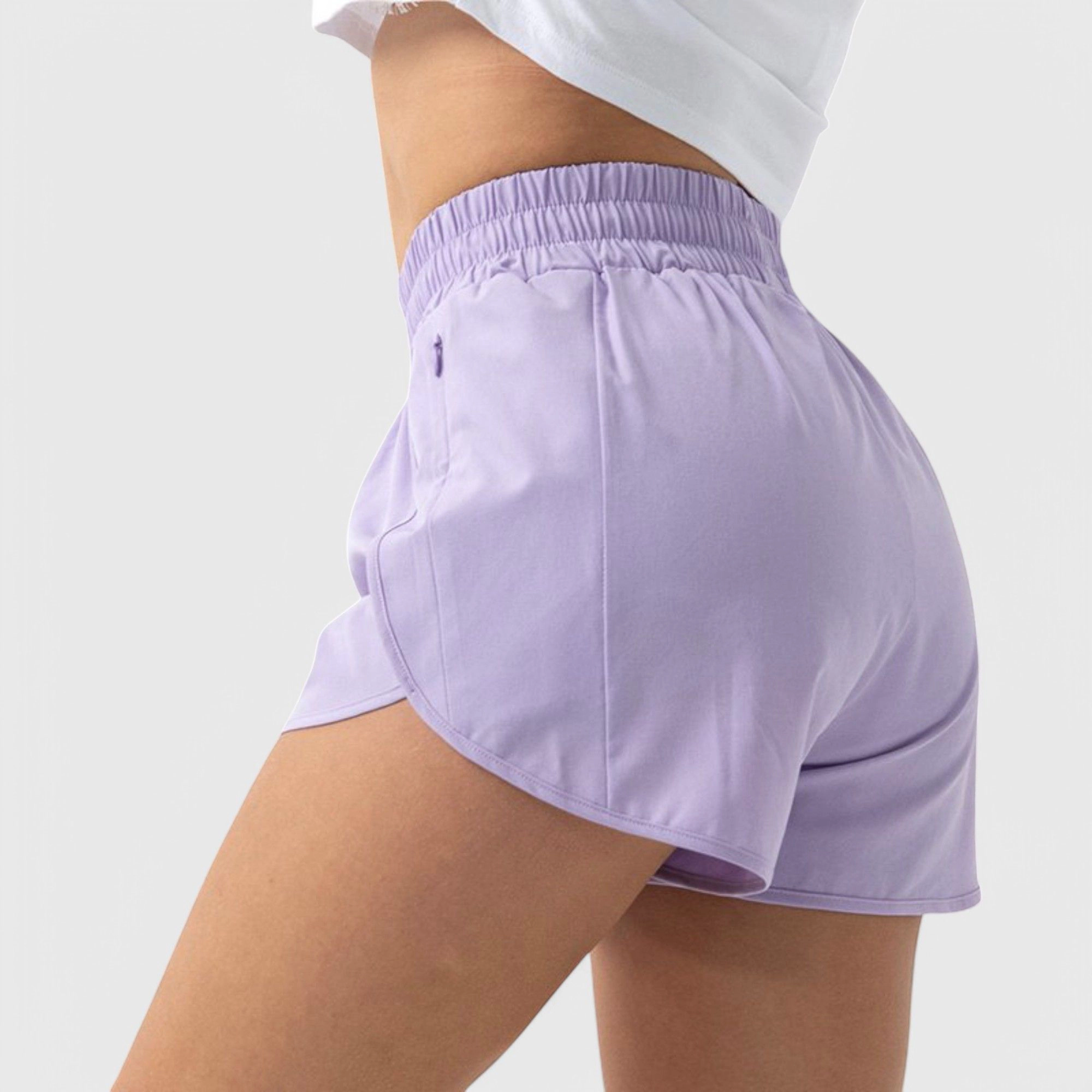 Anna-Kaci Women's High-Waist Athletic Running Shorts with Curved Hem