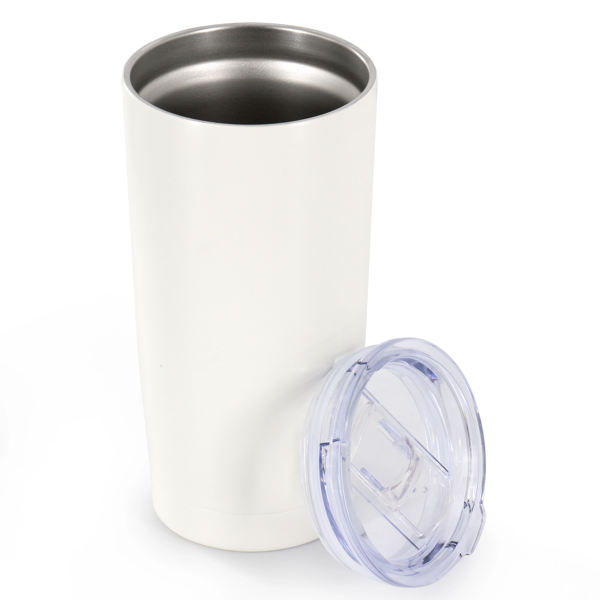 Gibson Home Marina 18oz Stainless Steel Thermal Tumbler with Acrylic Lid in Cream