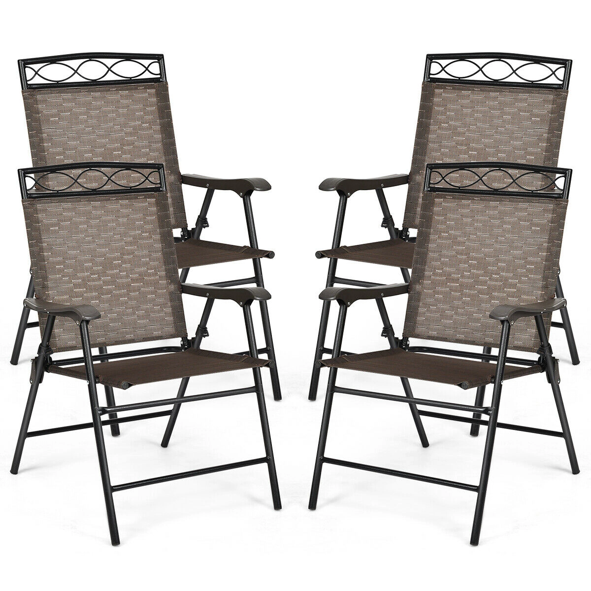 LJG Set of 4 Patio Folding Chairs