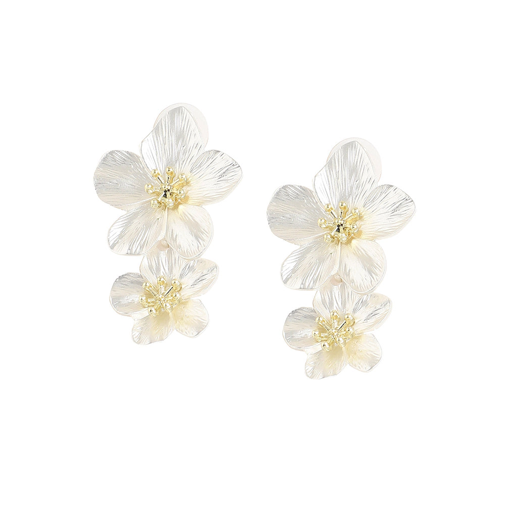 SOHI Women's Maxi Floral Drop Earrings